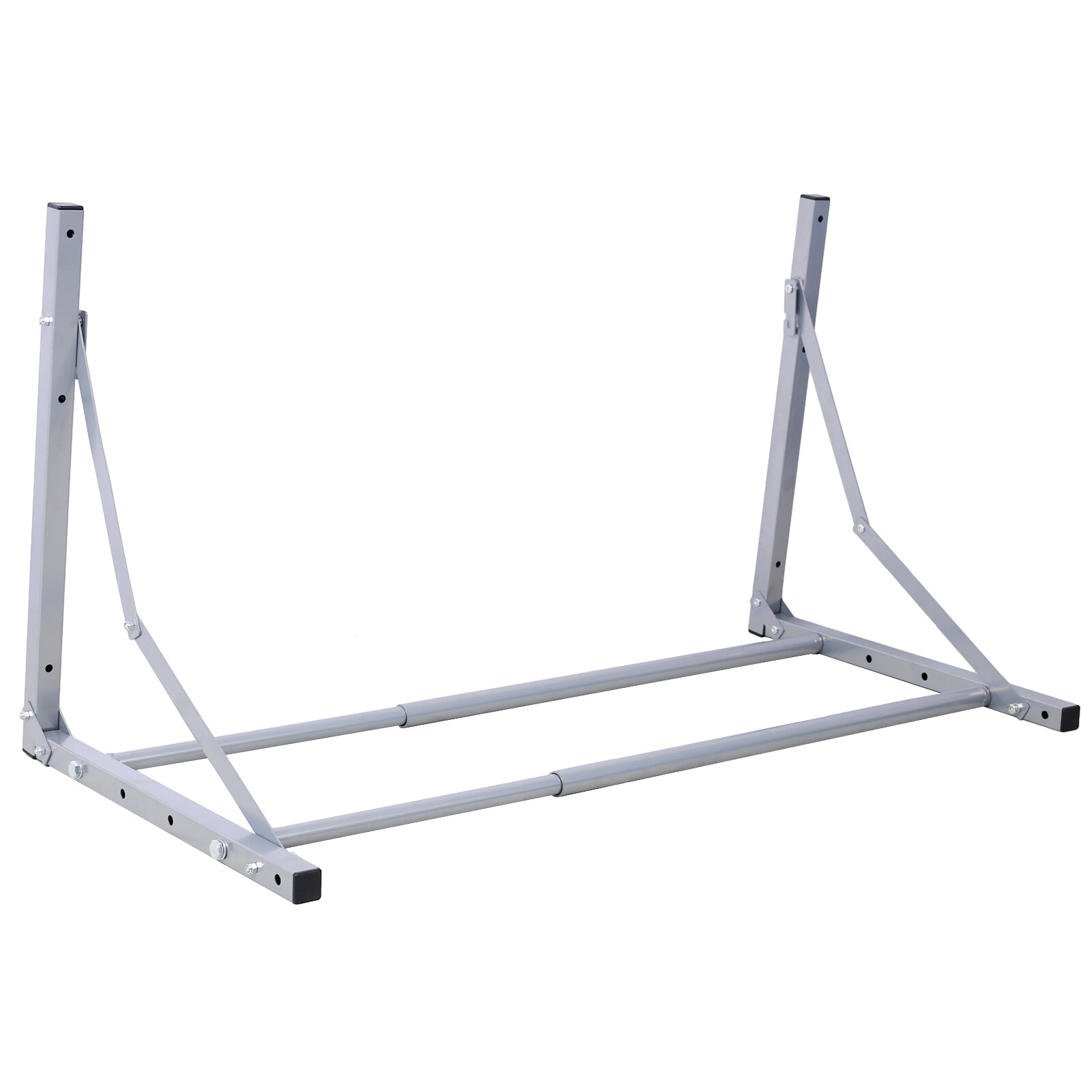 Almacenamiento de llantas plegable montado en pared Kahomvis, de 30.5 a 50.5 pulgadas de ancho, soporta 300 libras, color plateado GH-QP214-730