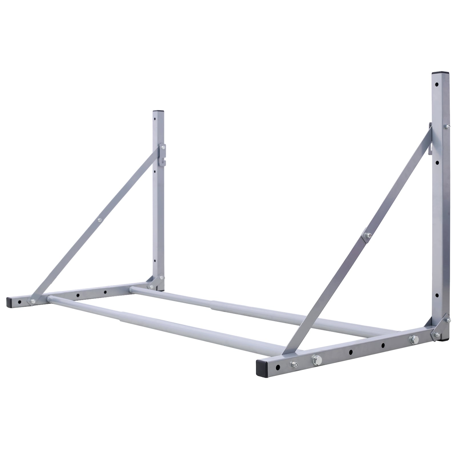 Almacenamiento de llantas plegable montado en pared Kahomvis, de 30.5 a 50.5 pulgadas de ancho, soporta 300 libras, color plateado GH-QP214-730