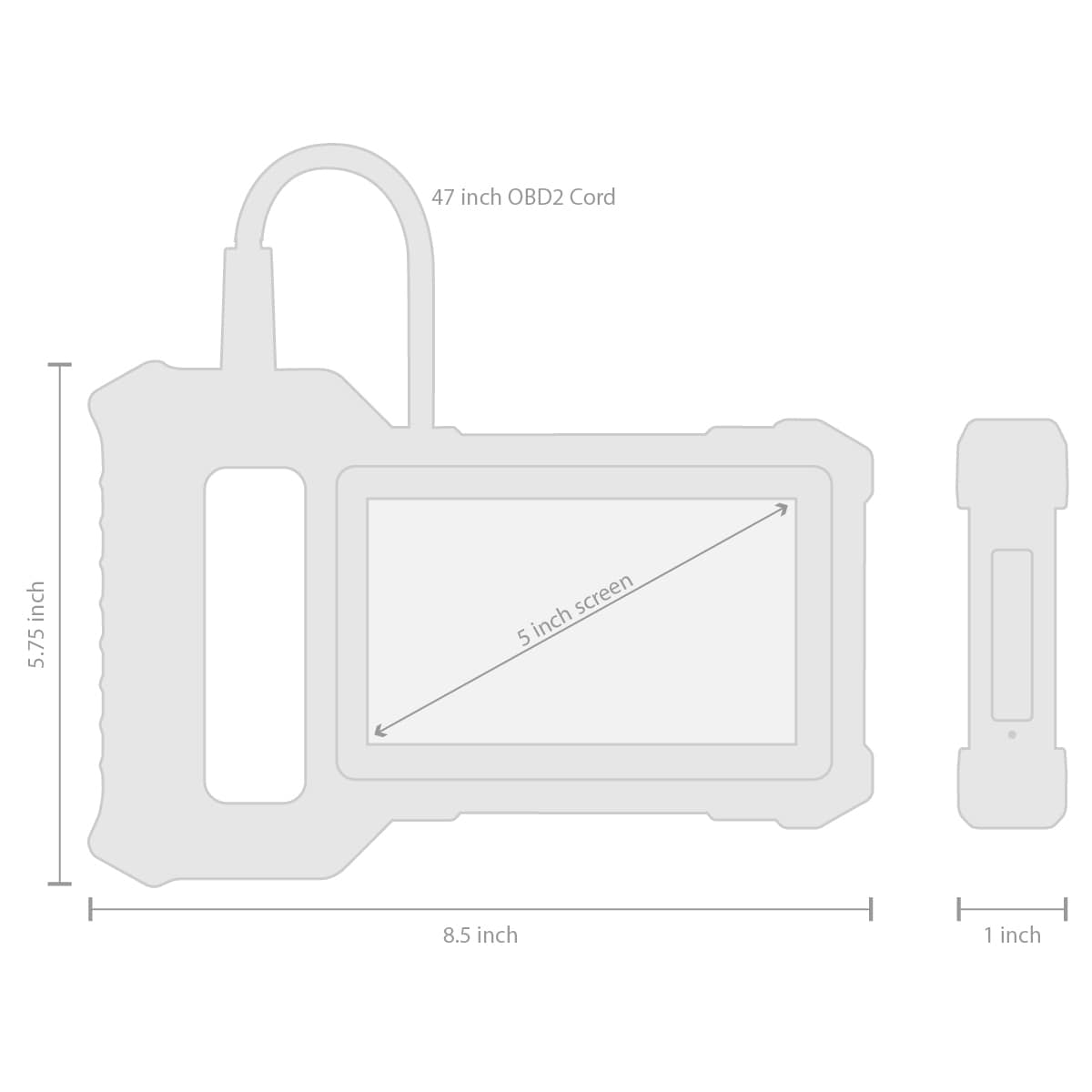 Escáner OBD2 de 5 pulgadas THINKCAR con diagnóstico de vehículo ABS, SRS, ECM en tablet SCAN PLUS S2
