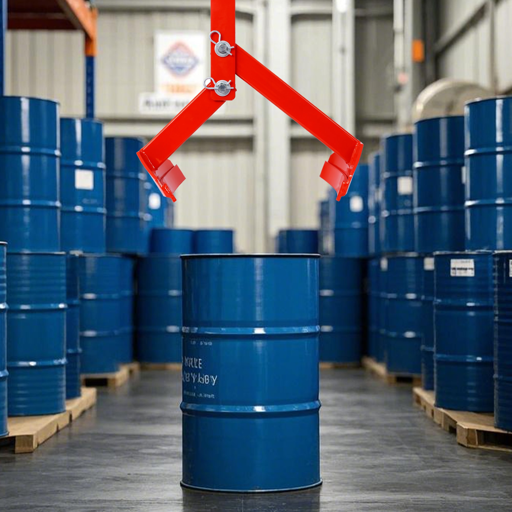 Levantador de tambores de acero Kahomvis - Resistente y confiable para cargas pesadas de hasta 1100 lbs (wll), rojo GH-QP214-665.