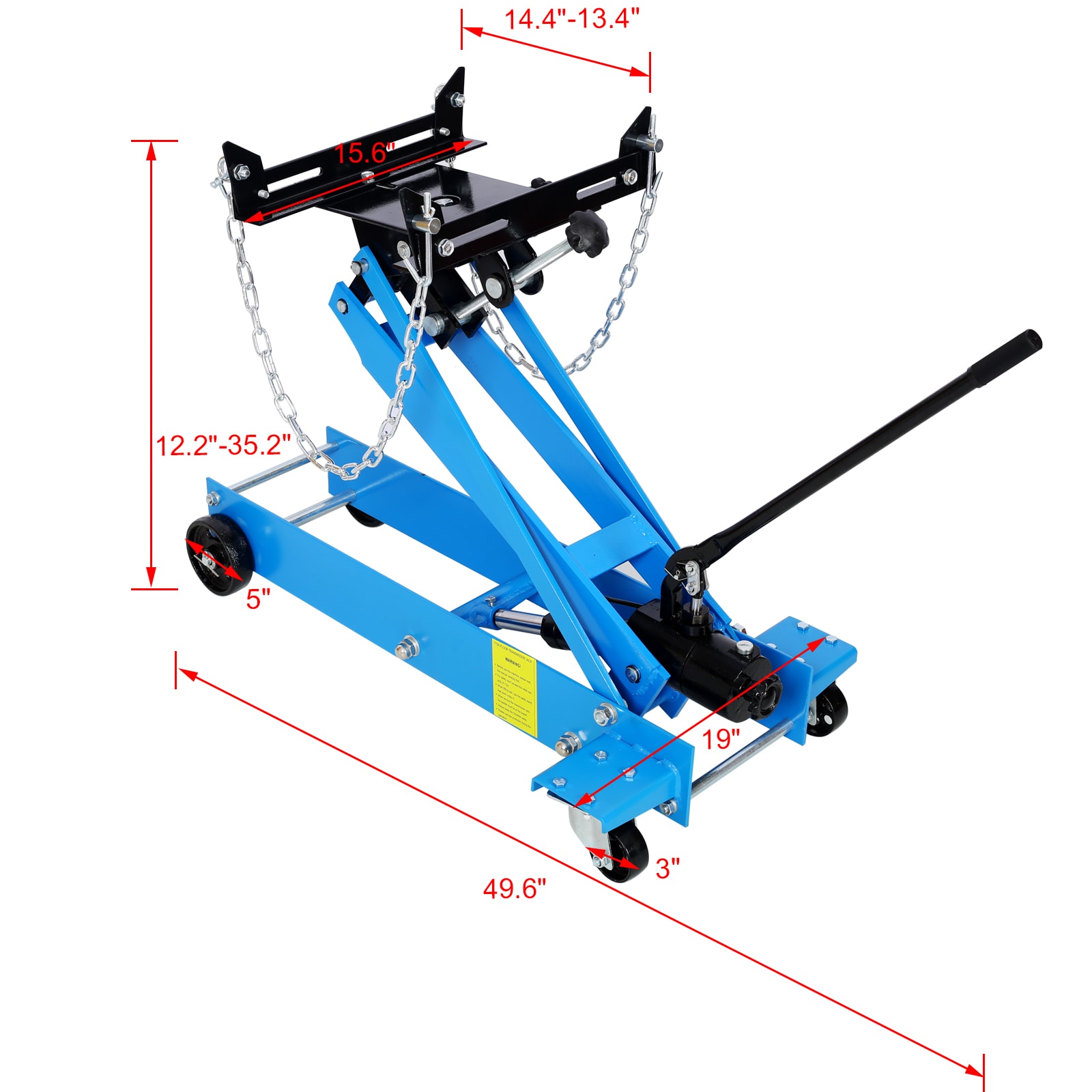 Gato hidráulico manual de transmisión de acero azul de 1 tonelada Xspracer ML-HFJ645