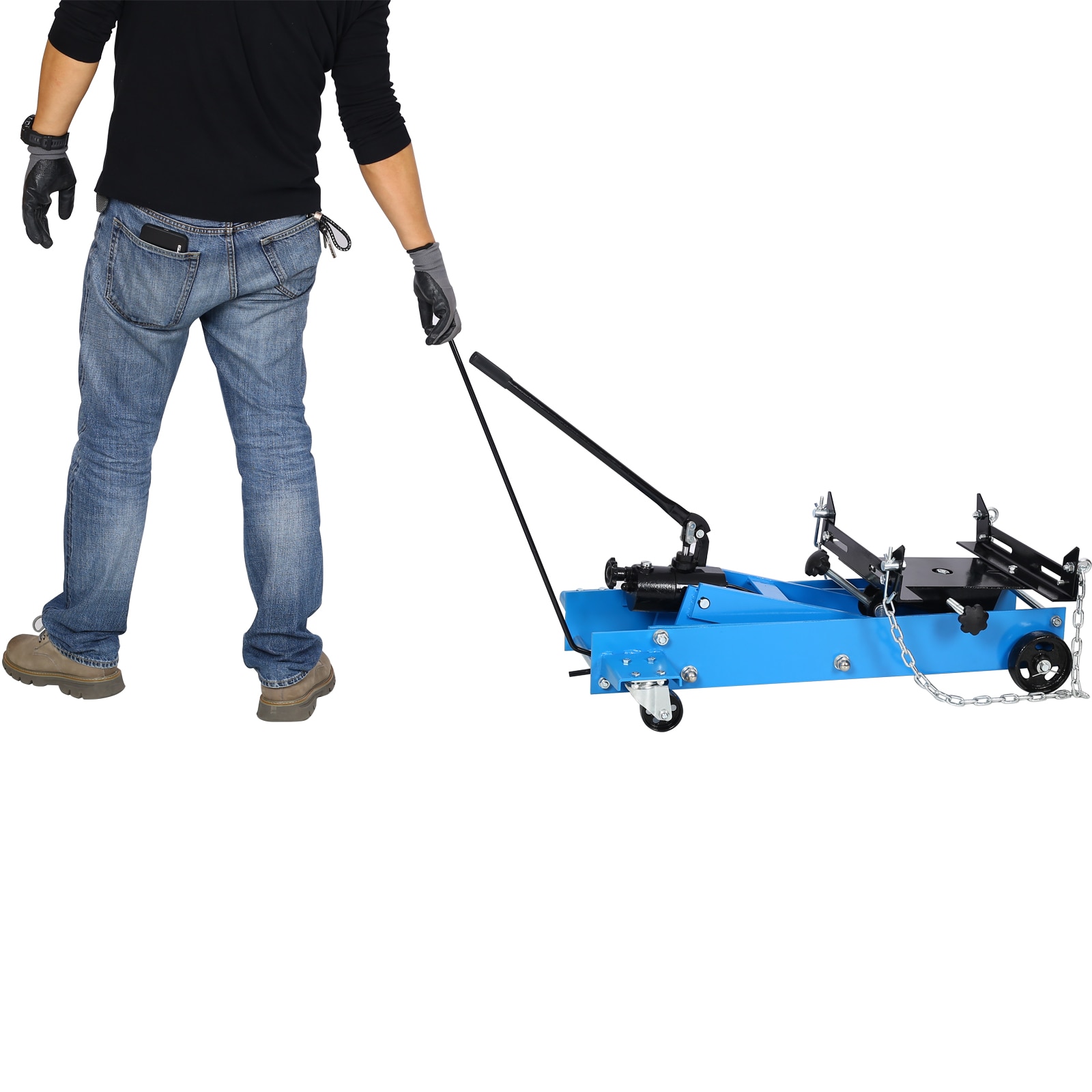 Gato hidráulico manual de transmisión de acero azul de 1 tonelada Xspracer ML-HFJ645