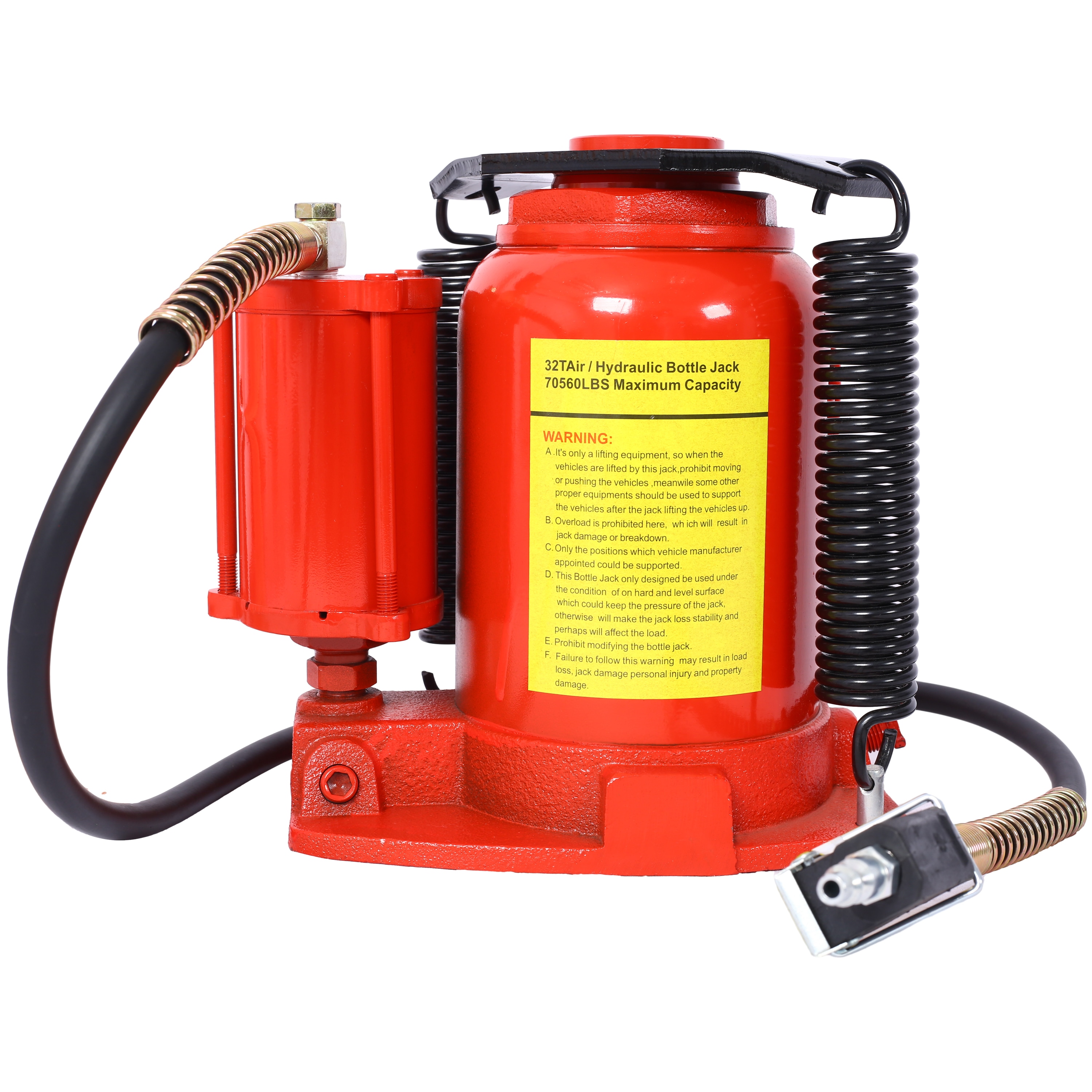 Gato botella de aire/hidráulico de acero de 32 toneladas Siavonce Rojo XH46641
