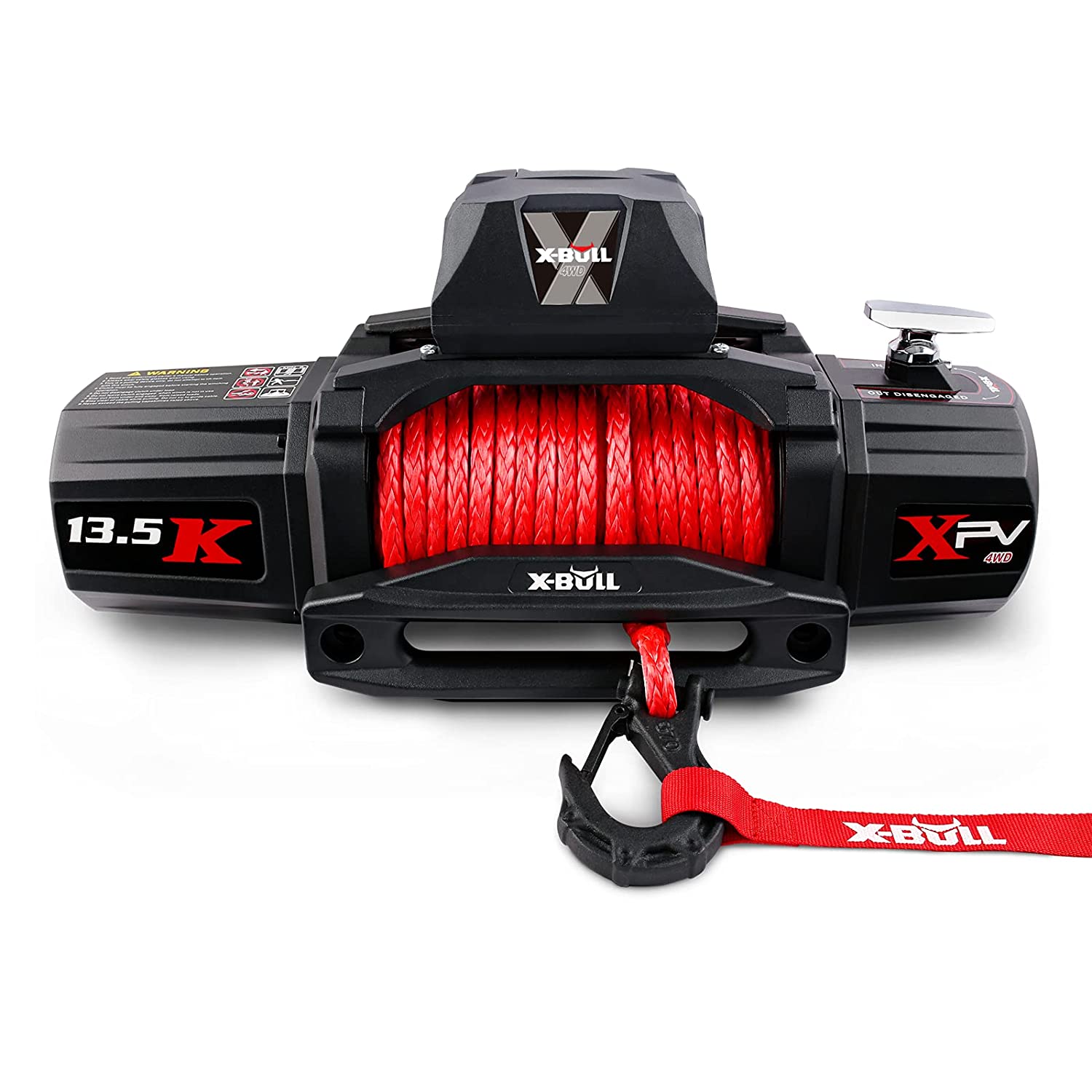 Malacate eléctrico Siavonce Xpv 13500 Lbs 12V con cuerda sintética roja, nuevo para remolque de Jeep, camión 4x4. Llegada reciente XH60285