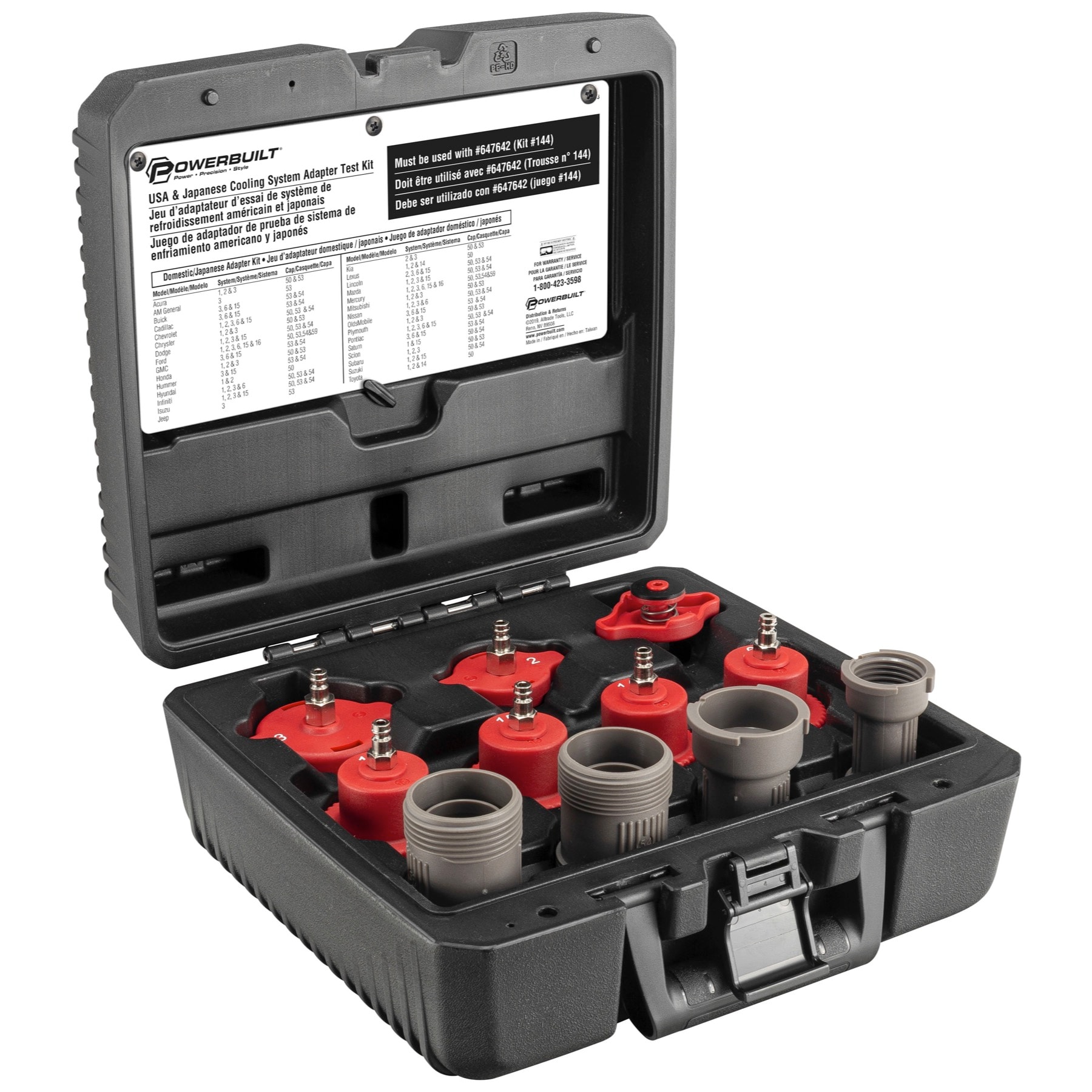 Kit de Prueba de Adaptador del Sistema de Enfriamiento Powerbuilt para Vehículos Domésticos y Japoneses