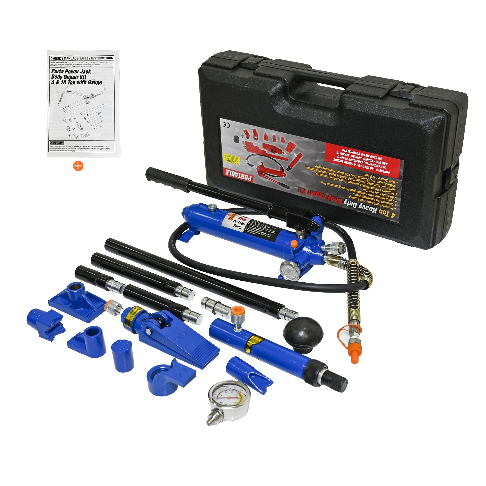 Kit de gato hidráulico de acero azul de 4 toneladas Siavonce XH94987