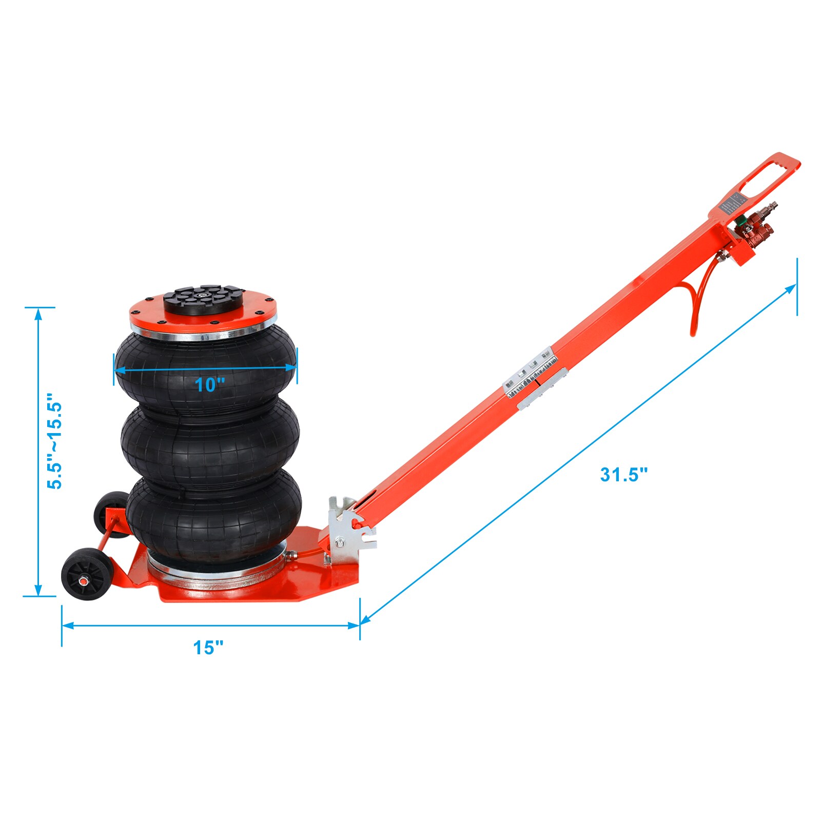 Elevador de aire/hidráulico de acero rojo de 3 toneladas Xspracer ML-AJ458
