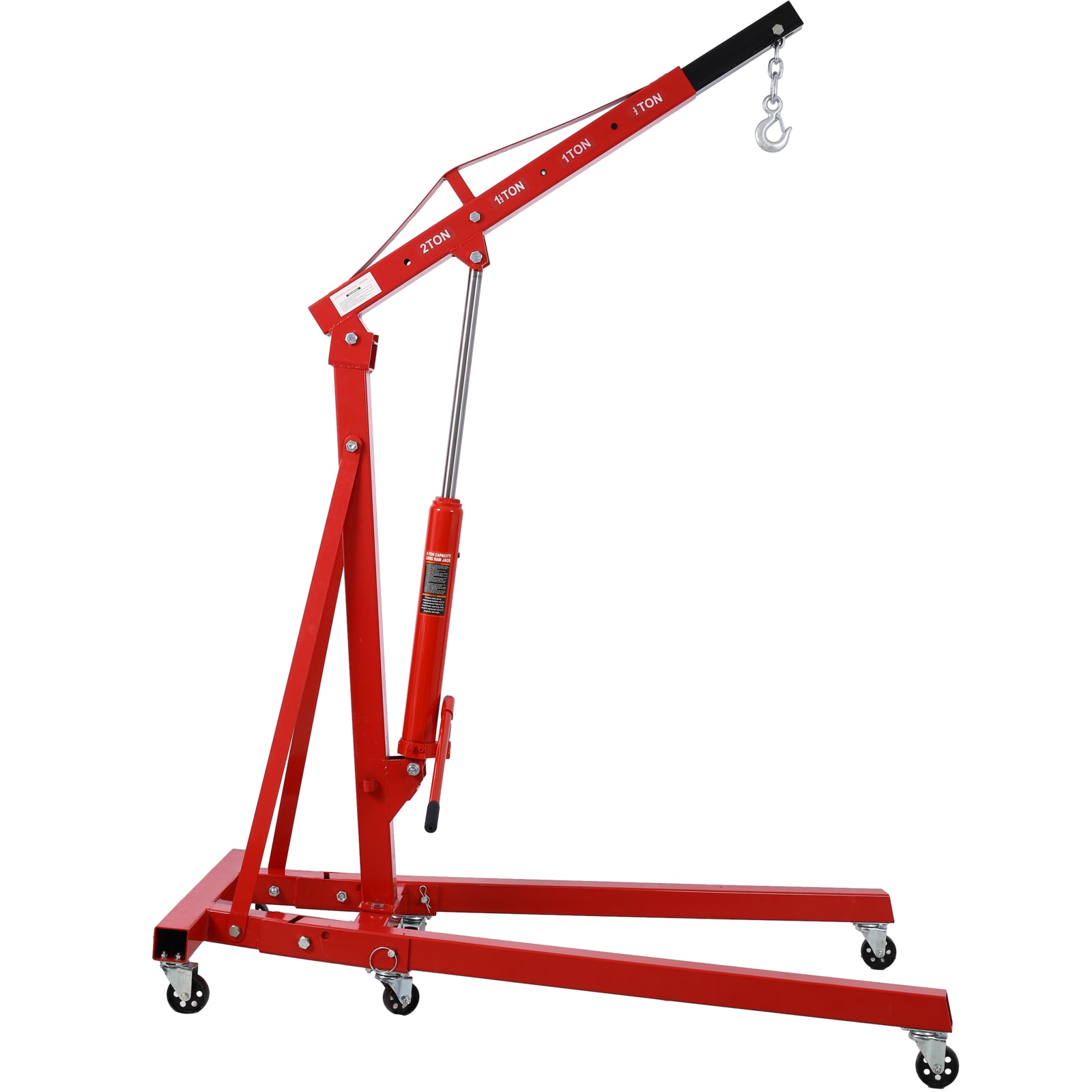 Malacate de motor plegable de 2 toneladas Maocao Hoom Cherry Picker Crane, resistente de acero con 6 ruedas de hierro fundido