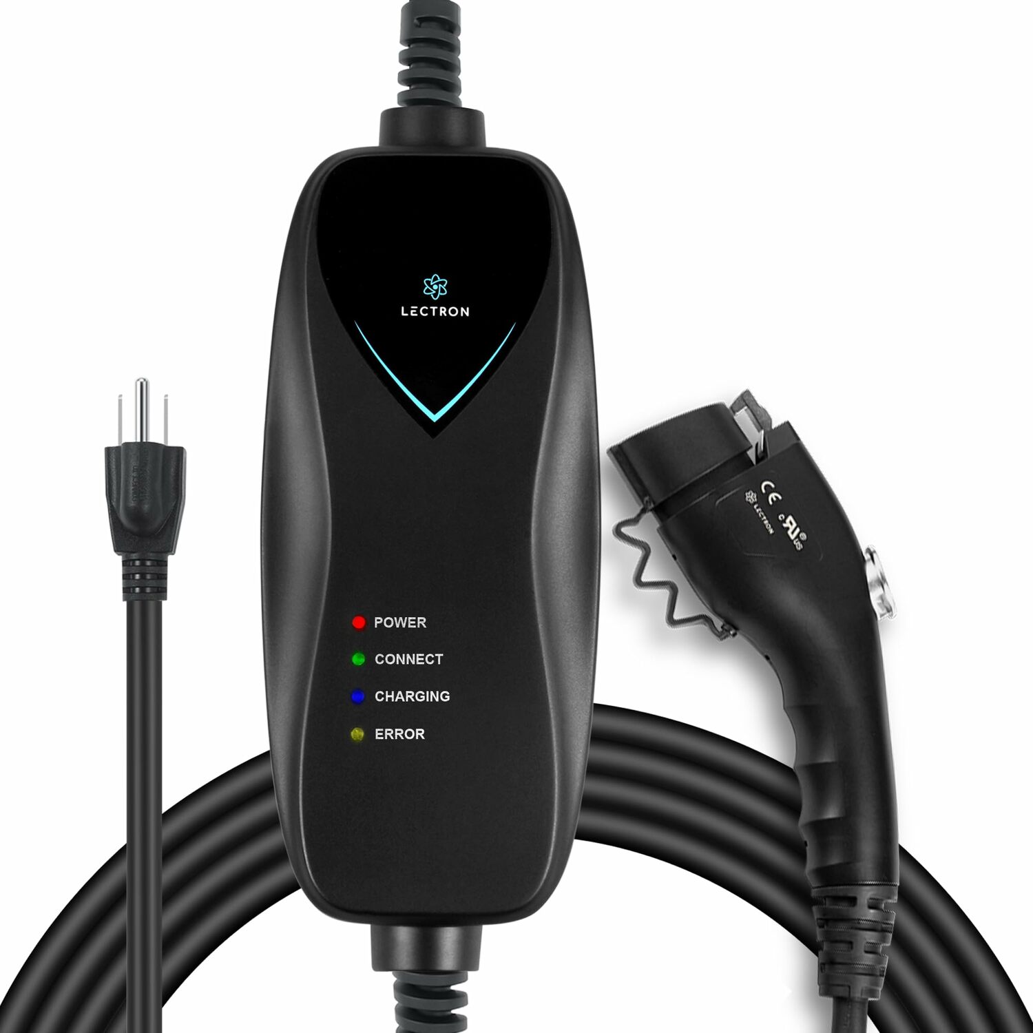 Estación de carga de vehículos eléctricos Lectron Nivel 1 con Enchufe NEMA 15-15p: hasta 15 Amperios/120 Voltios con cable de 21 pies