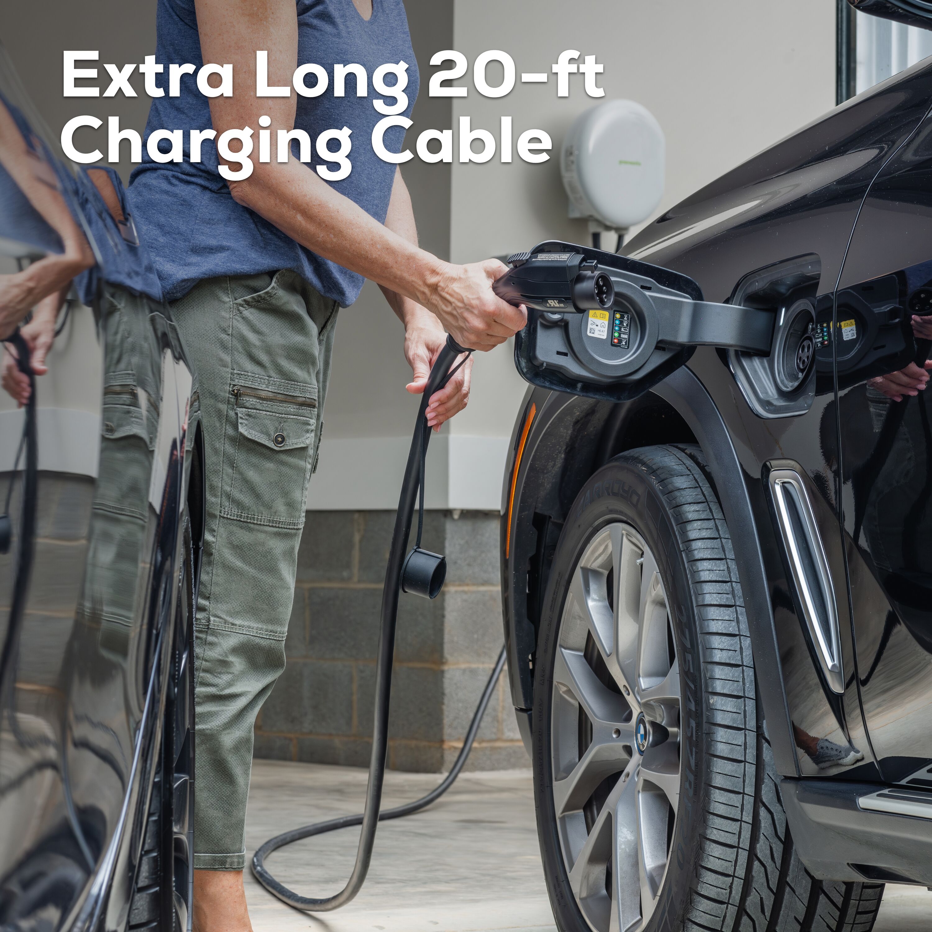 Estación de carga para vehículo eléctrico Greenworks Nivel 2 con conector NEMA 10-50r - hasta 40 amperios/240 voltios con cable de 20 pies EVC0640