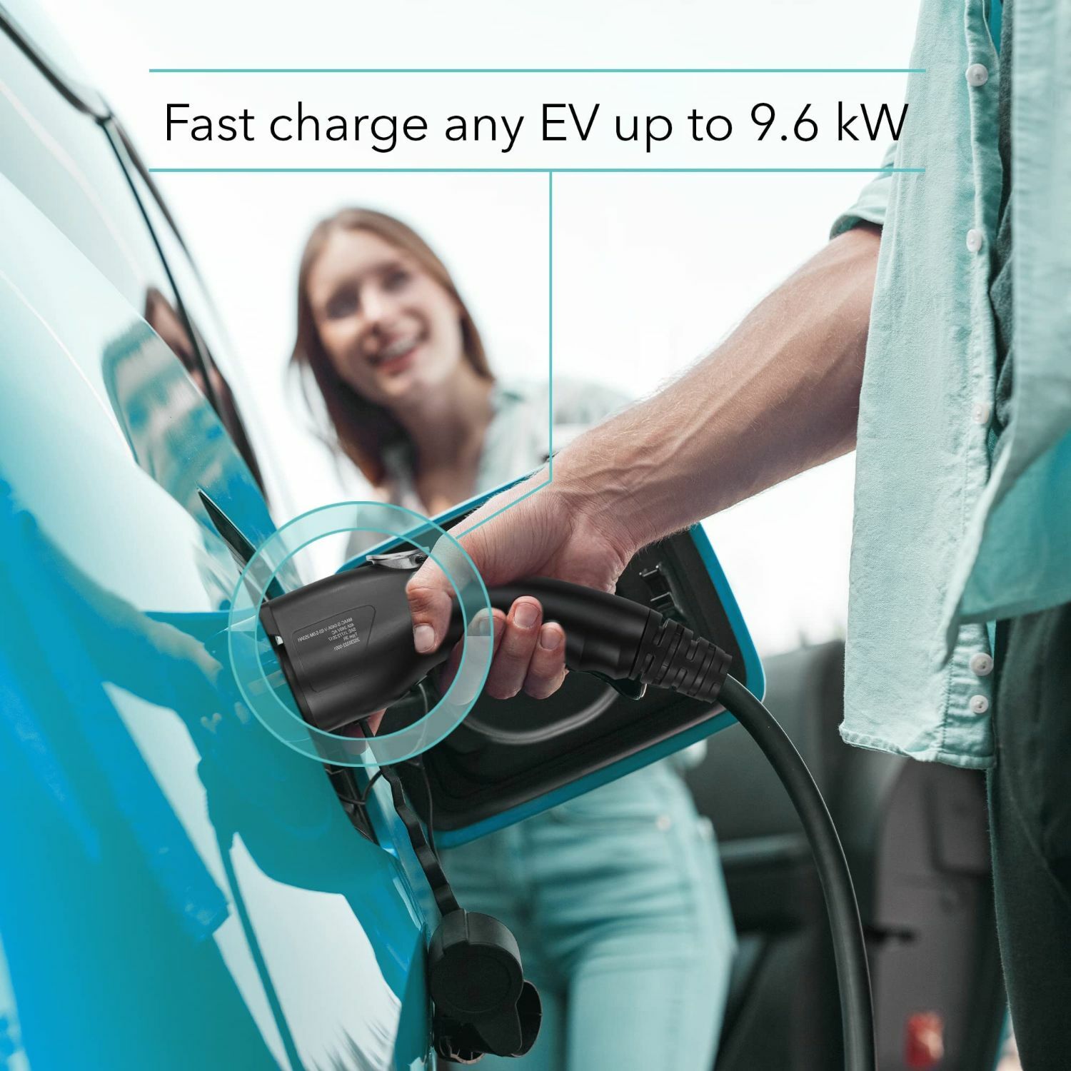 Estación de carga para vehículos eléctricos Lectron Nivel 2 con Enchufe NEMA 14-50p - hasta 40 Amperios/ 240 Voltios con Cable de 15 pies