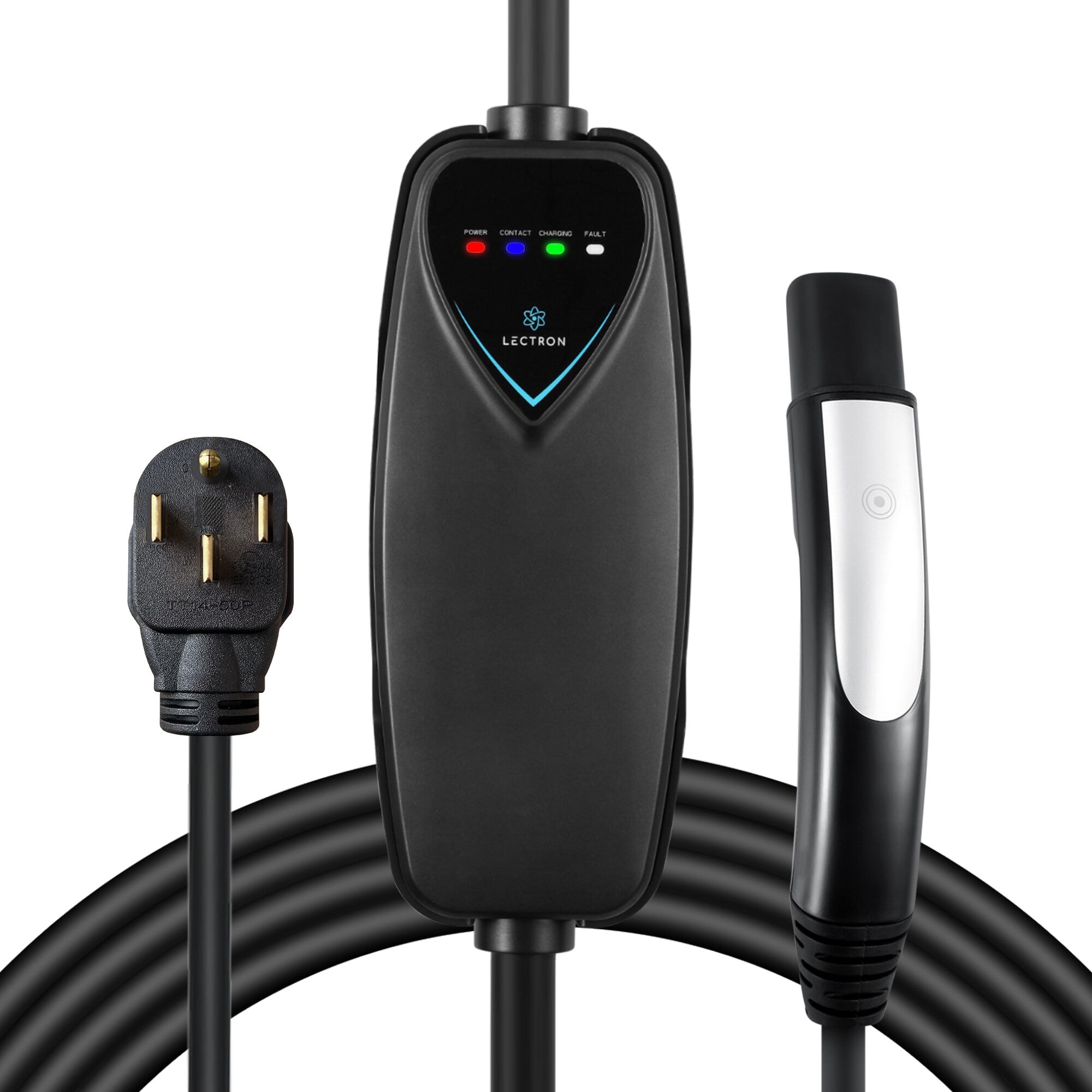 Estación de carga para vehículos eléctricos Lectron Nivel 2 con Clavija NEMA 14-50p - hasta 40 Amperios/ 240 Voltios con Cable de 16 pies