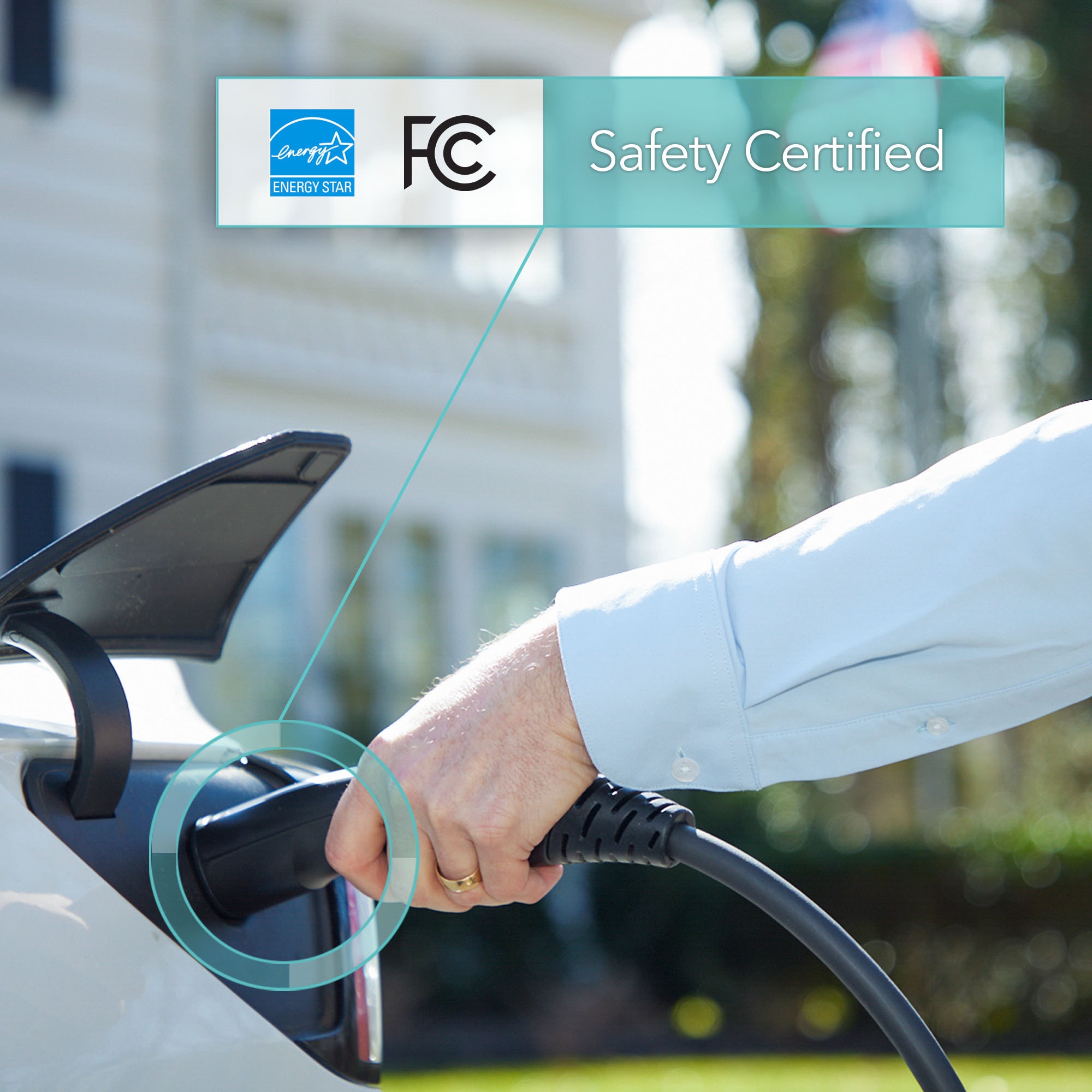 Estación de carga para vehículos eléctricos Lectron Nivel 2 con Clavija NEMA 14-50p - hasta 40 Amperios/ 240 Voltios con Cable de 16 pies