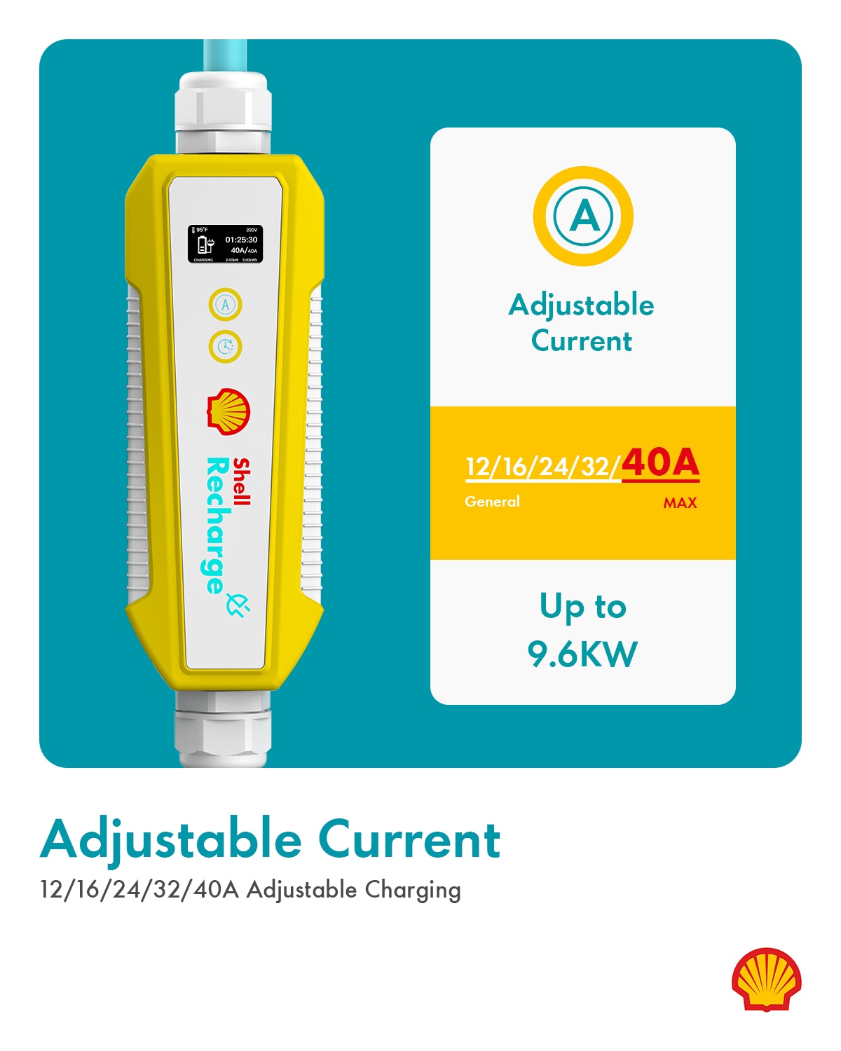 Estación de carga para vehículos eléctricos Phivve Nivel 2 con enchufe NEMA 14-50p - hasta 40 Amperios/ 240 Voltios EV23-SEV.