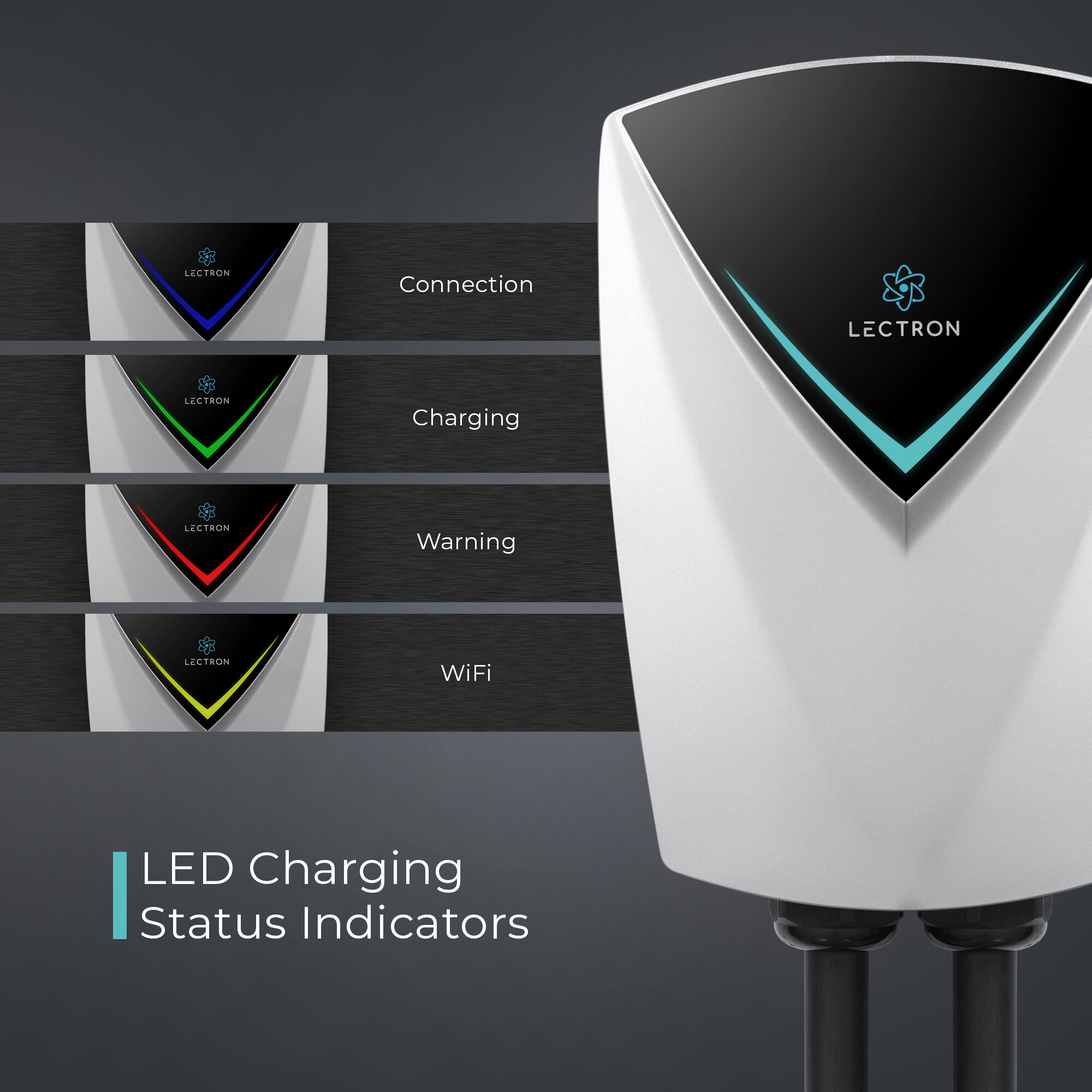 Estación de carga para vehículos eléctricos Lectron J1772 V-BOX Pro (Versión con Aplicación WiFi) Nivel 2 con Conector NEMA 14-50p - Hasta 48 Amperios/240 voltios con Cable de 16 pies
