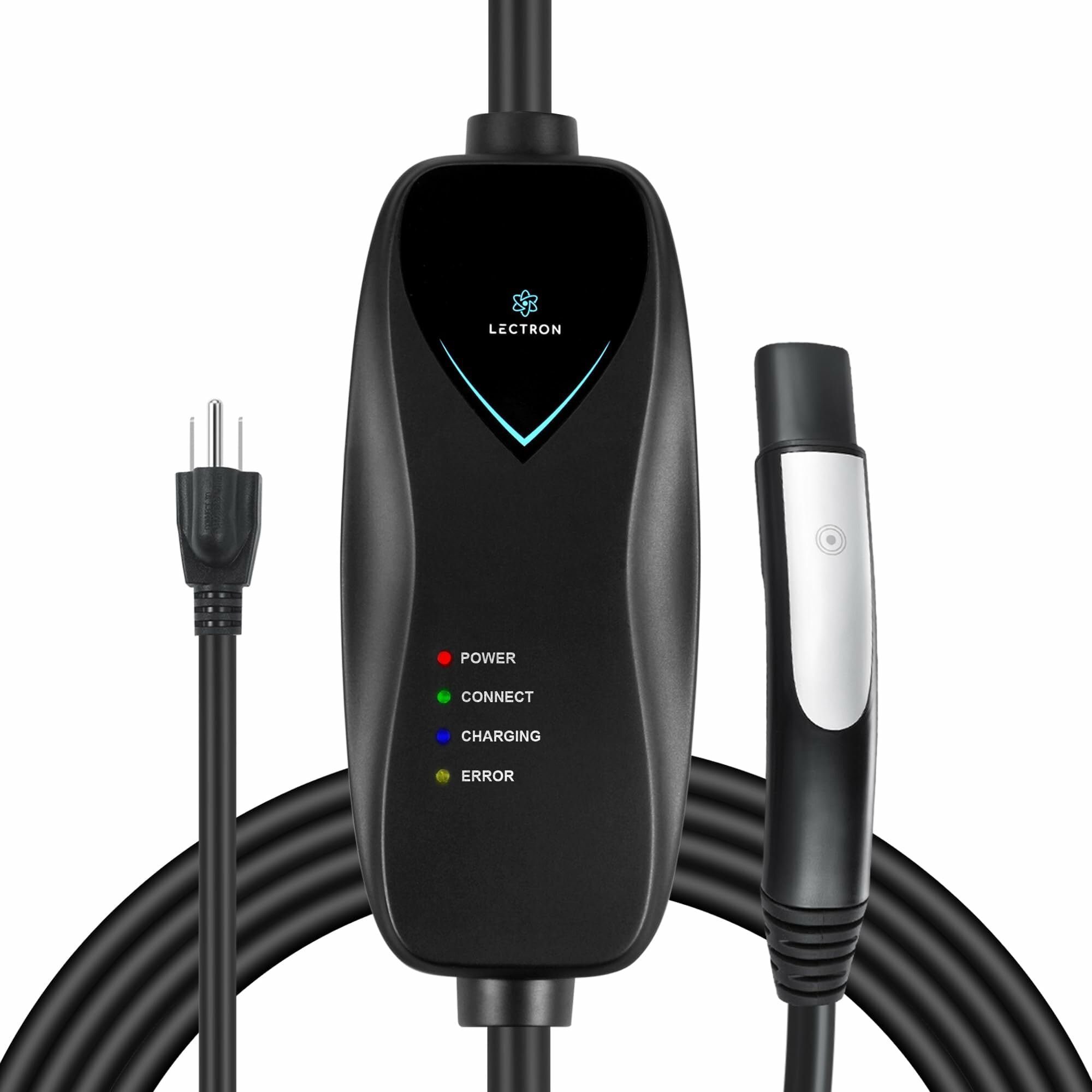 Cargador de vehículos eléctricos Lectron Tesla Nivel 1 con enchufe NEMA 5-15p - Estación de carga para vehículos eléctricos hasta 15 amperios/ 120 voltios con cable de 21 pies 4895230321829.