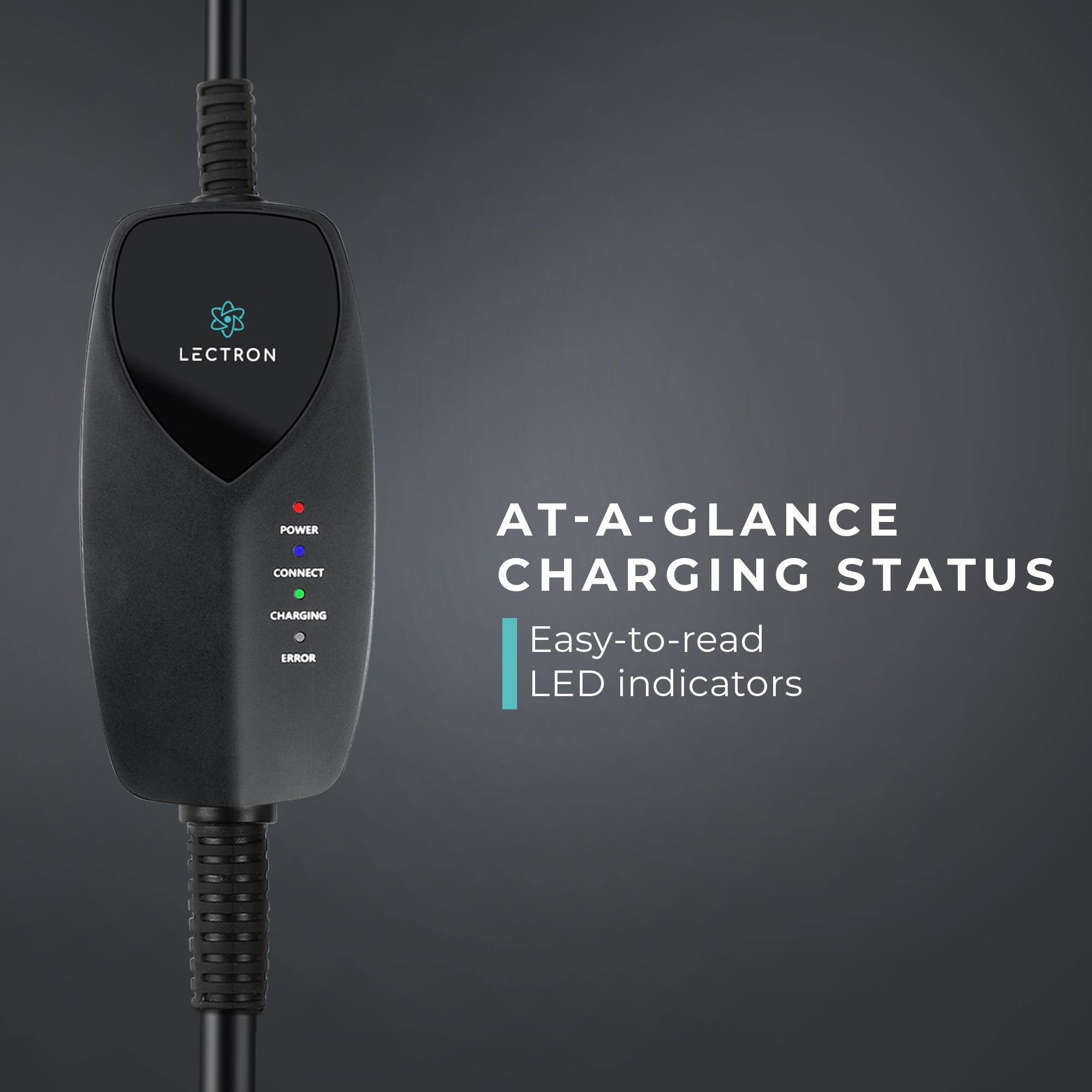 Cargador para vehículo eléctrico Lectron WiFi con control de aplicación Nivel 1 NEMA 5-15p: Estación de carga eléctrica para vehículos - hasta 12 amperios/120 voltios con cable de 16 pies