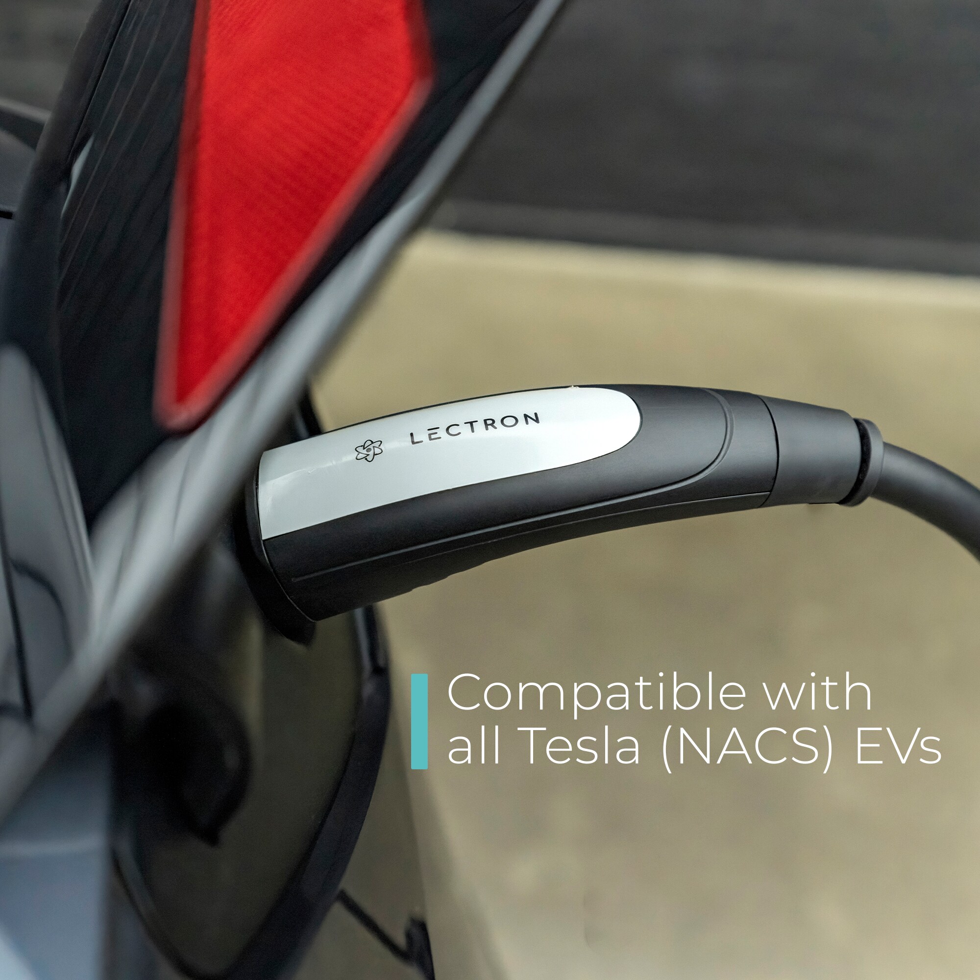 Estación de carga portátil para vehículos eléctricos Tesla controlada por aplicación - Nivel 1 con enchufe NEMA 5-15p para todos los modelos - hasta 15 Amperios/110 Voltios con cable de 16 pies