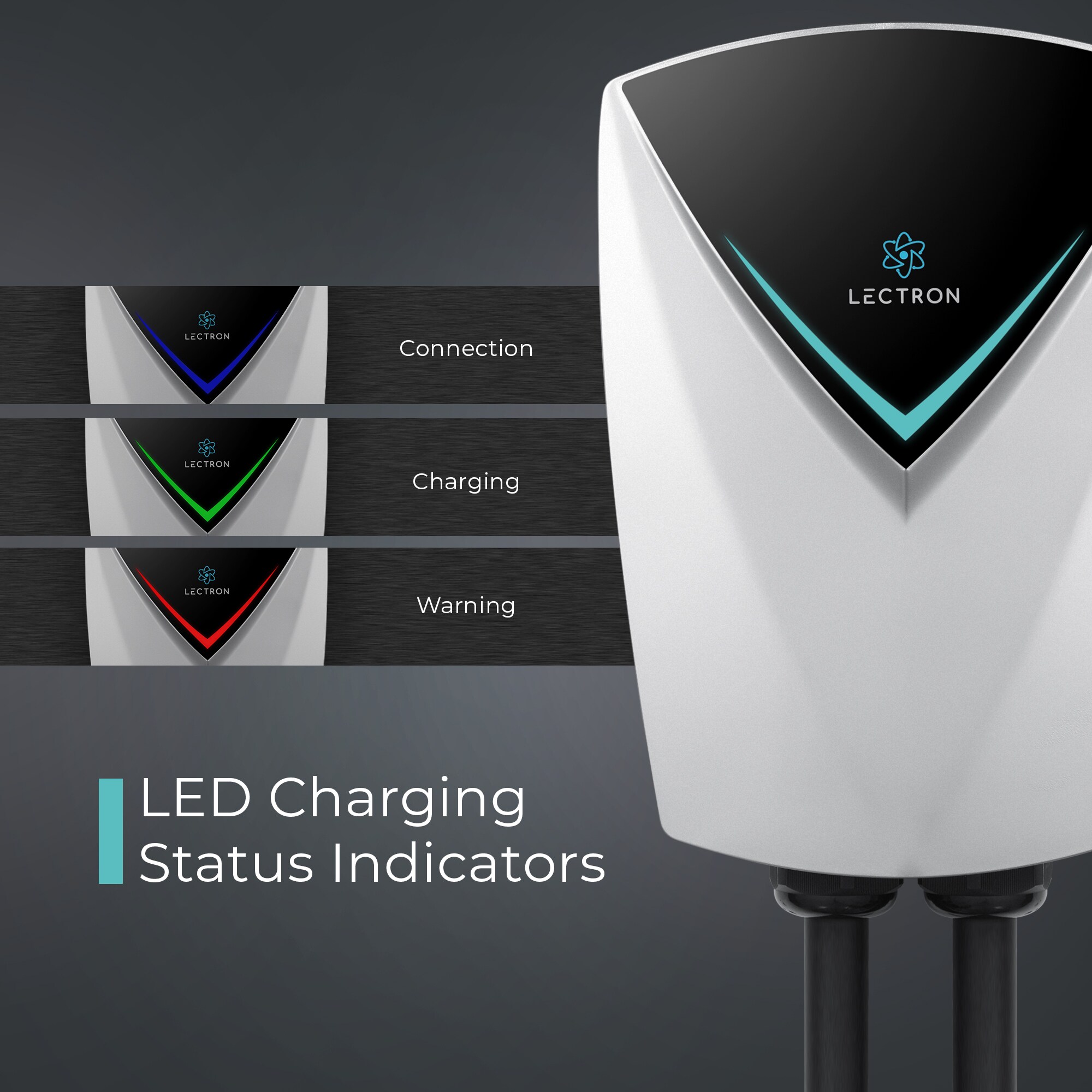 Estación de carga para vehículos eléctricos Lectron Nivel 2 NEMA 14-50p - hasta 48 Amperios/ 240 Voltios con cable de 16 pies