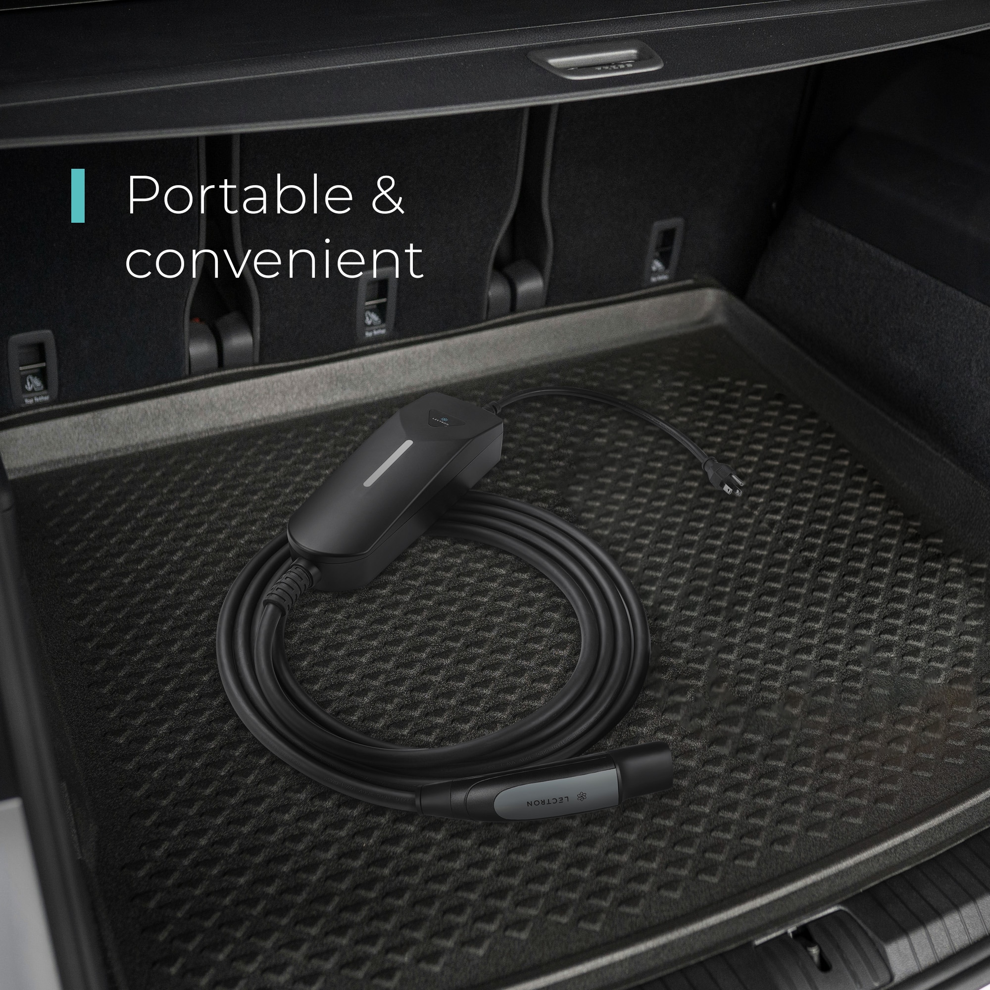 Cargador portátil para vehículos eléctricos Lectron Tesla NACS nivel 1 y nivel 2 con enchufe NEMA 5-15p/14-50p - Estación de carga para vehículos eléctricos EV con cable de 16 pies hasta 40 amperios/240 voltios.