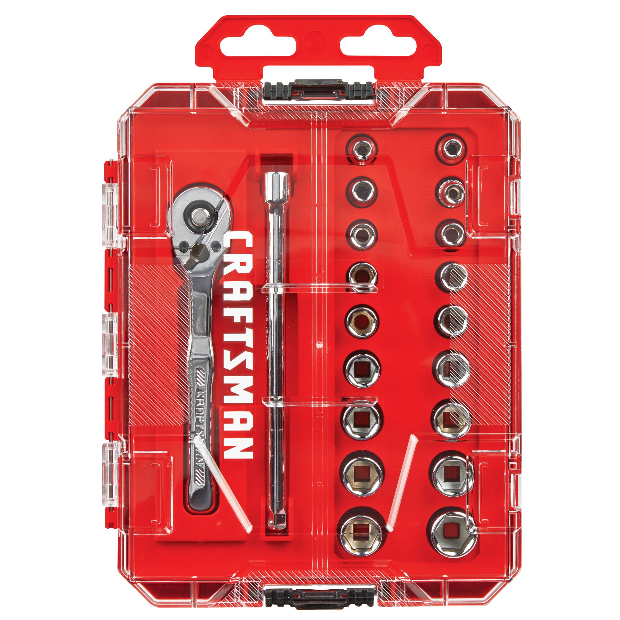 Juego de herramientas de mecánica CRAFTSMAN VERSASTACK de 20 piezas en cromo pulido estándar (SAE) y métrico con estuche resistente
