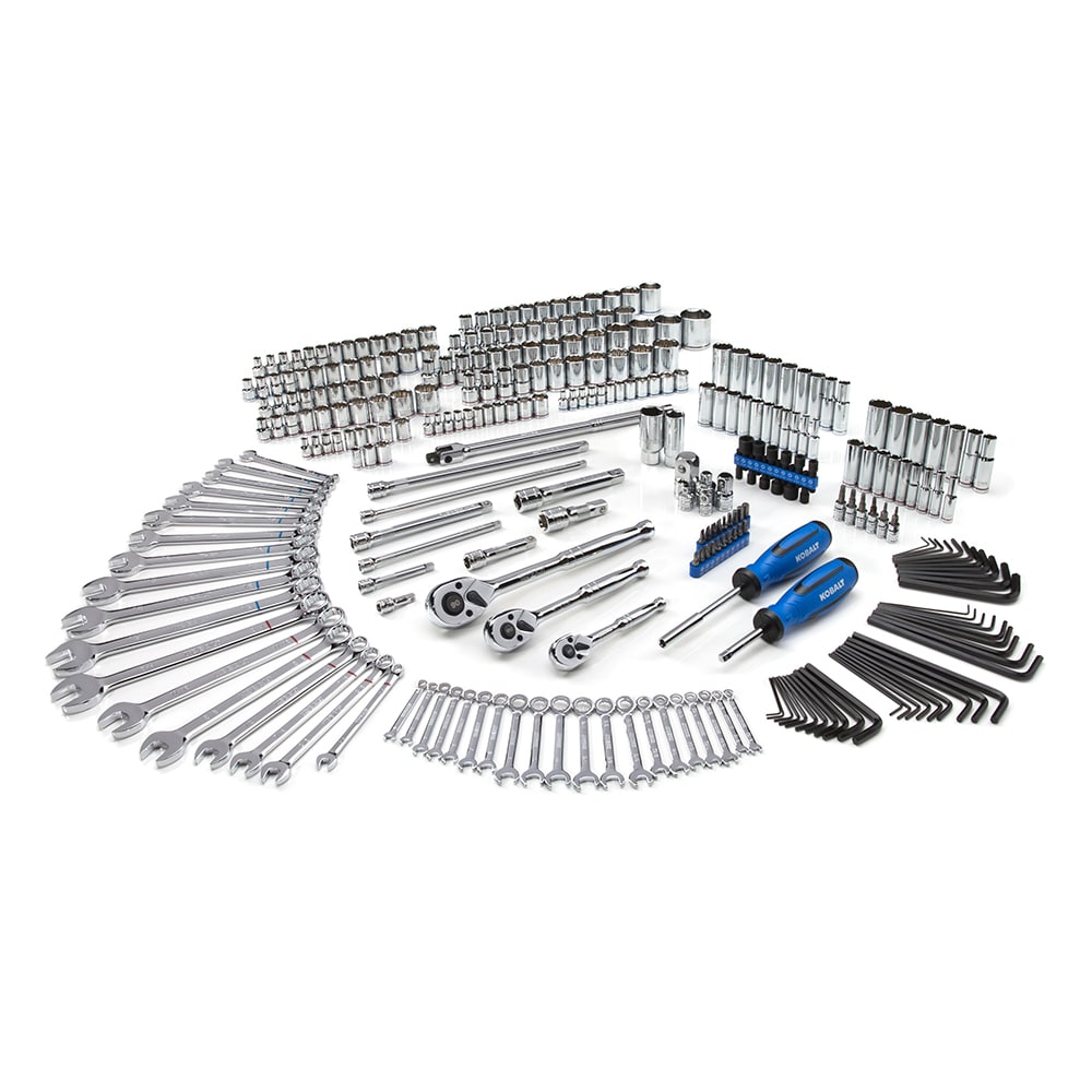 Juego de Herramientas Mecánicas Kobalt de 300 piezas en pulgadas y métricas, cromado pulido (sin estuche) 80736