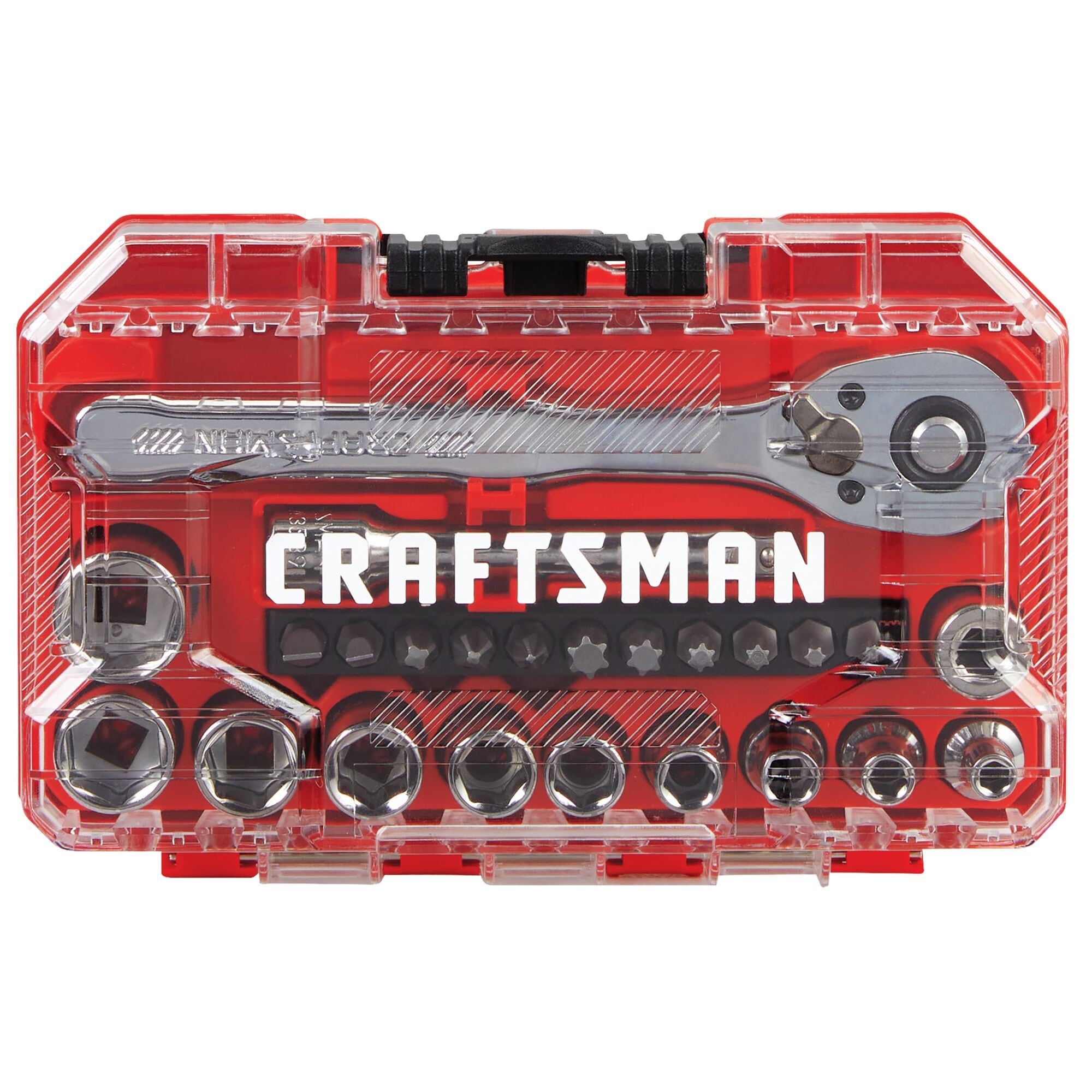 Juego de herramientas mecánicas CRAFTSMAN VERSASTACK de 24 piezas en cromo pulido estándar (SAE) con estuche rígido