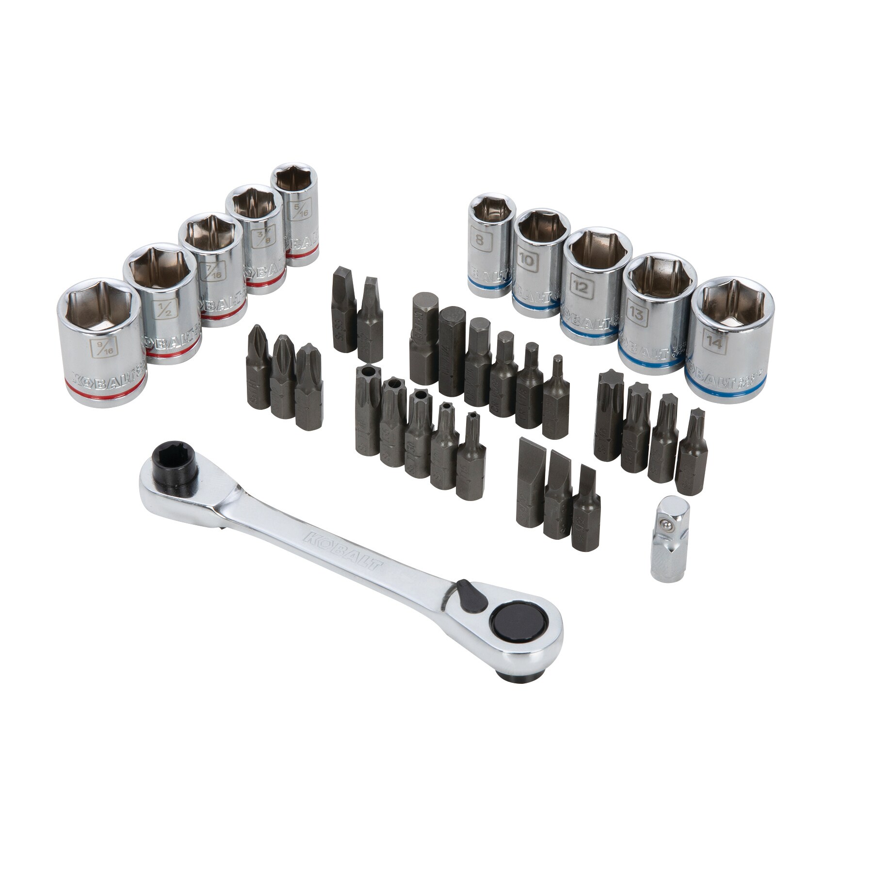 Set de herramientas para mecánicos de 35 piezas en medidas estándar (SAE) y métricas, acabado cromado pulido con estuche resistente.