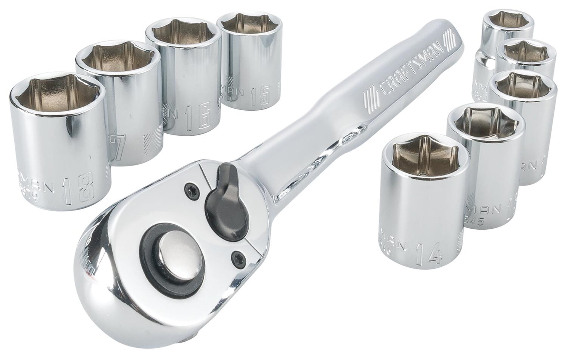 Juego de Herramientas Mecánicas de Cromo Pulido Métrico de 10 Piezas de CRAFTSMAN con Estuche Resistente