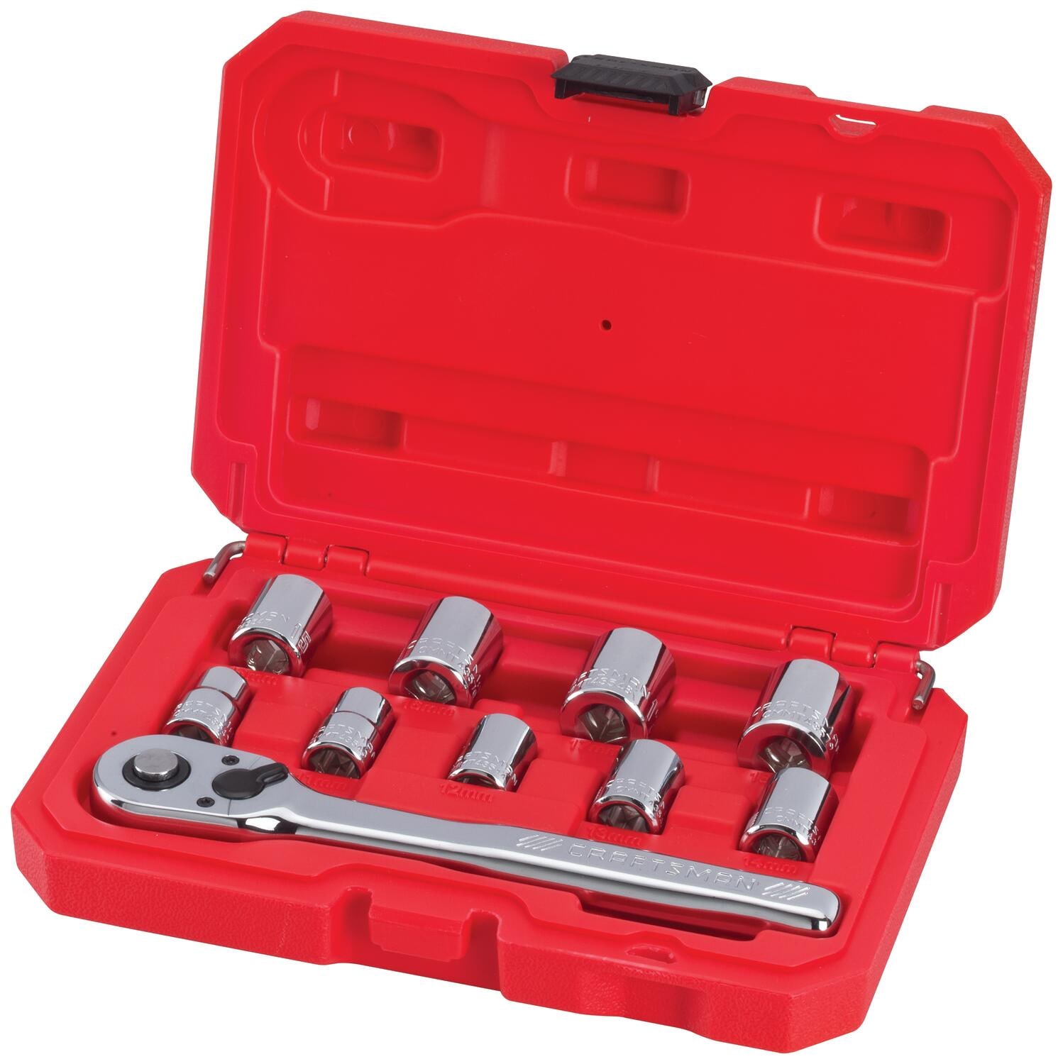 Juego de Herramientas Mecánicas de Cromo Pulido Métrico de 10 Piezas de CRAFTSMAN con Estuche Resistente