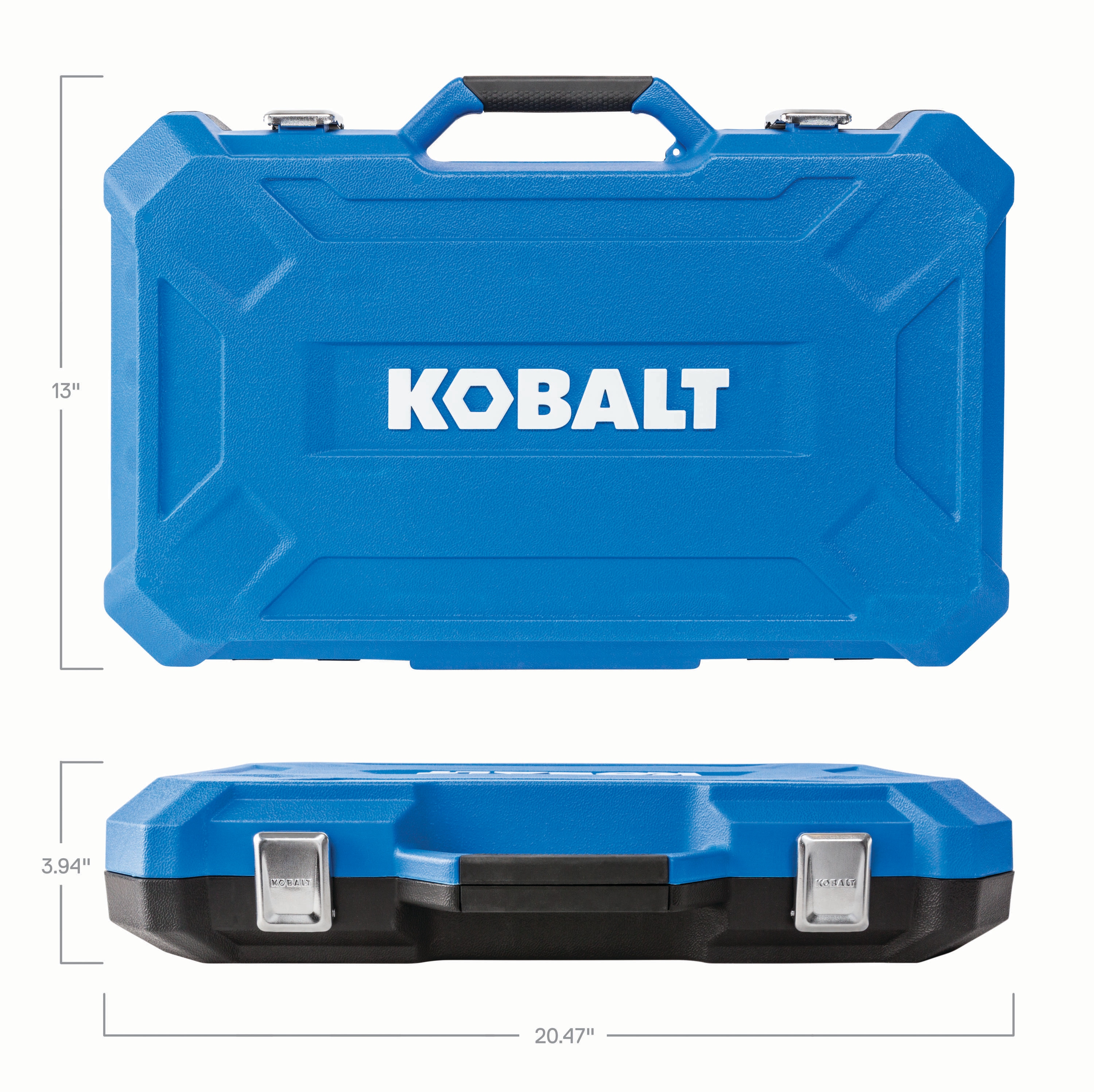 Set de herramientas mecánicas Kobalt de 154 piezas estándar (SAE) y métricas en cromo pulido con estuche resistente 86755
