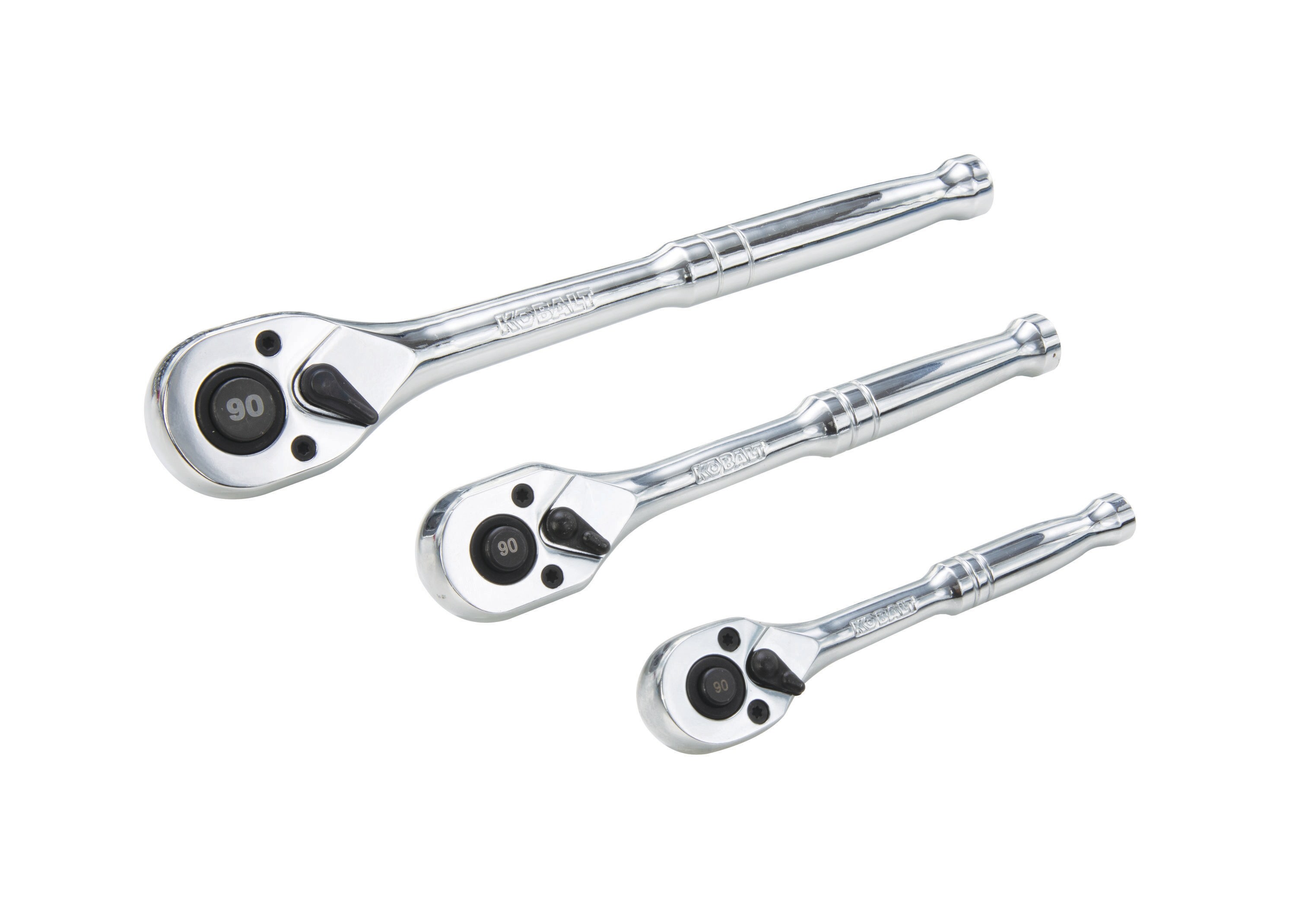 Set de herramientas mecánicas Kobalt de 154 piezas estándar (SAE) y métricas en cromo pulido con estuche resistente 86755