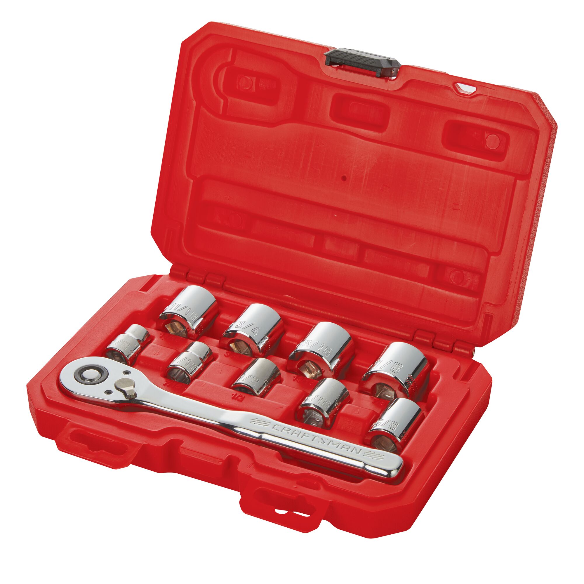 Juego de Herramientas Mecánicas de 10 piezas con Estuche Rígido, Cromo Pulido (SAE) de CRAFTSMAN