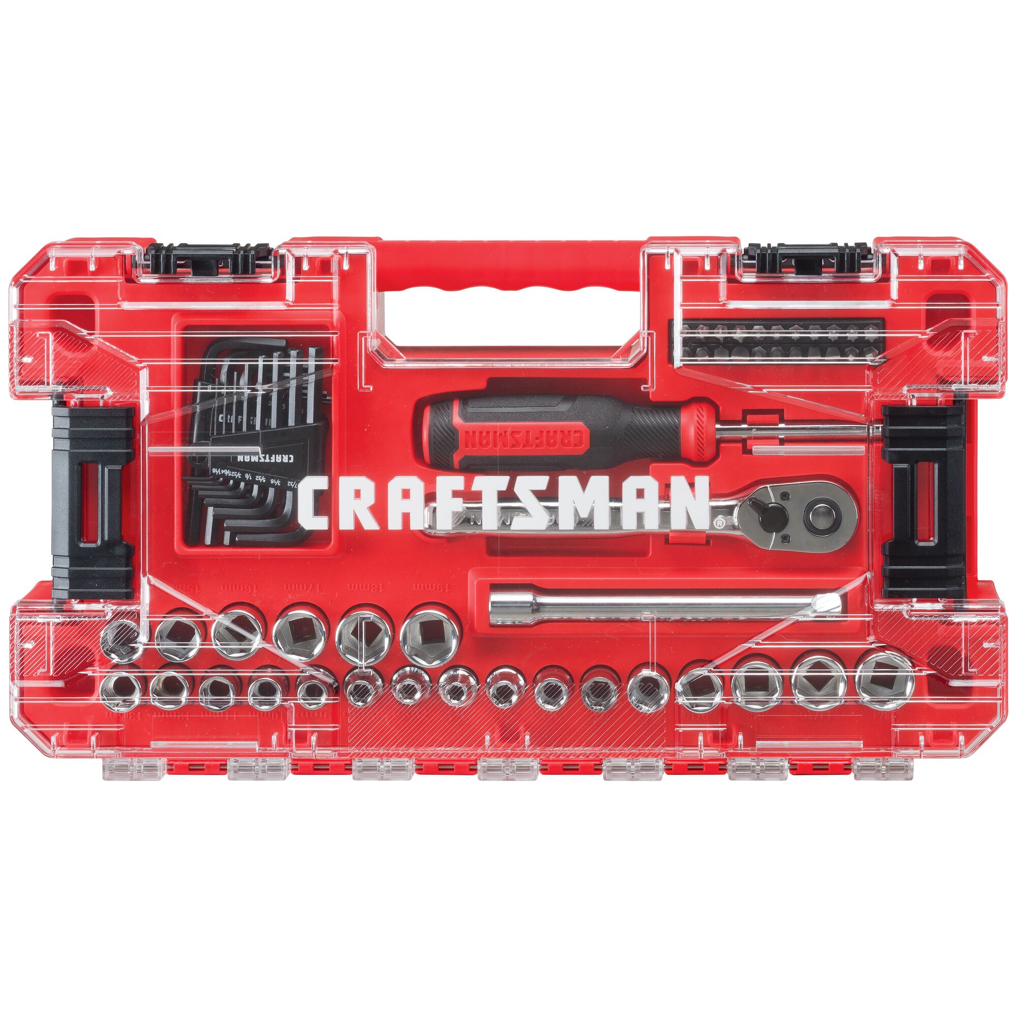 Juego de herramientras mecánicas CRAFTMAN VERSASTACK de 63 piezas estándar (SAE) y métricas en estuche rígido - CMMT45063