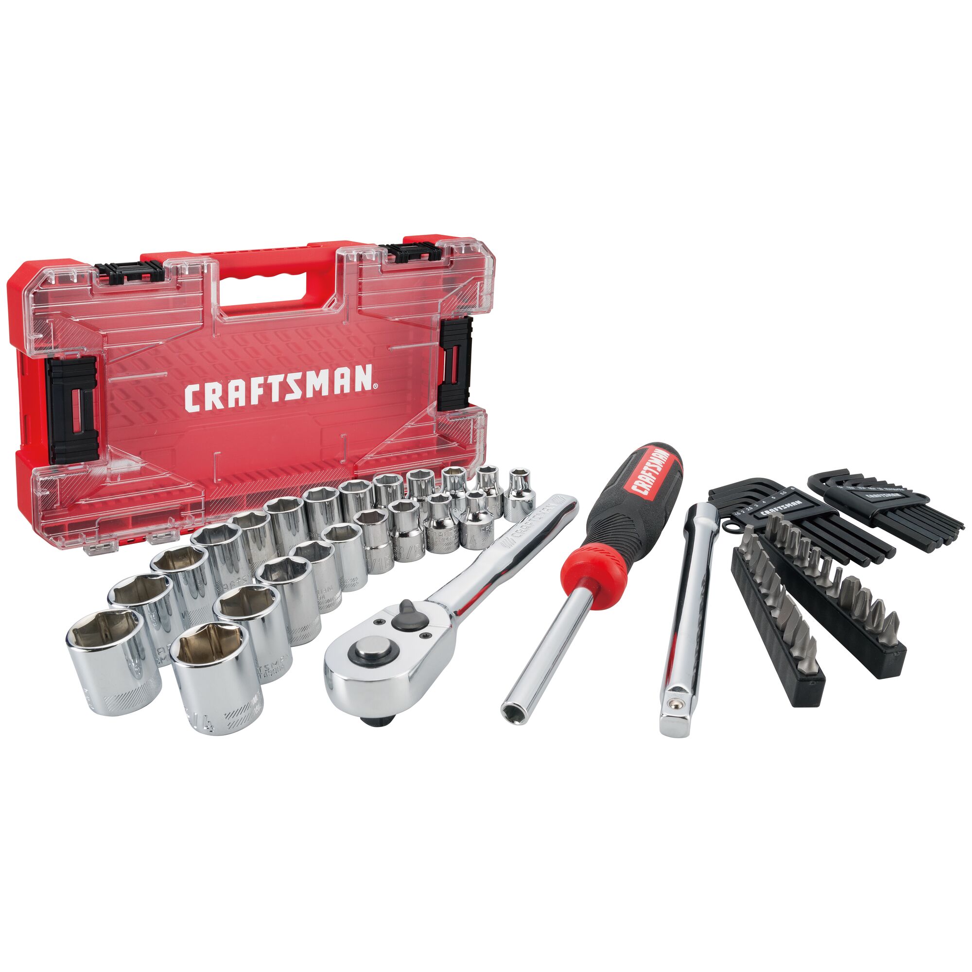 Juego de herramientras mecánicas CRAFTMAN VERSASTACK de 63 piezas estándar (SAE) y métricas en estuche rígido - CMMT45063