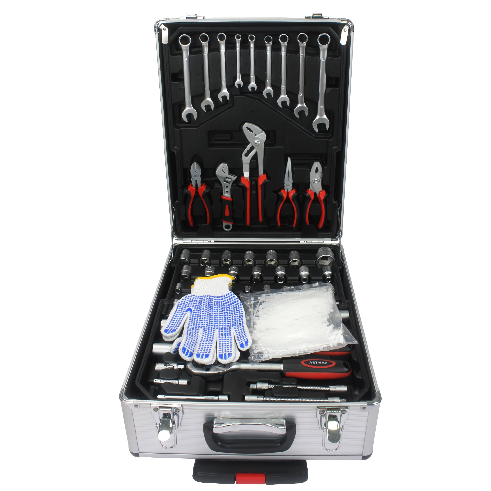 Juego de herramientas mecánicas estándar y métricas de cromo con estuche resistente de 899 piezas LETILY WT66OSSZ