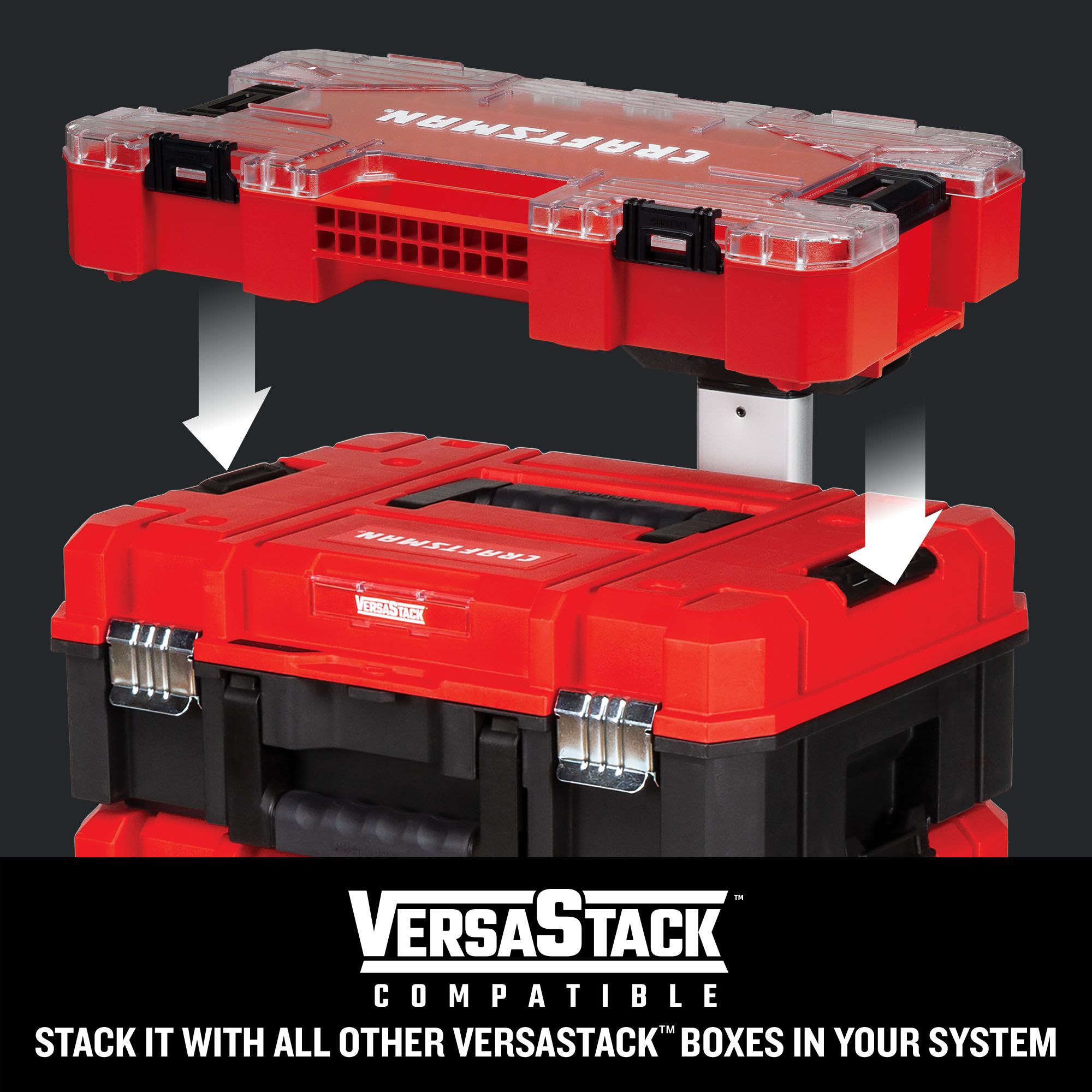 Juego de herramientas mecánicas CRAFTSMAN VERSASTACK de 11 piezas estándar (SAE) cromadas y pulidas con estuche resistente