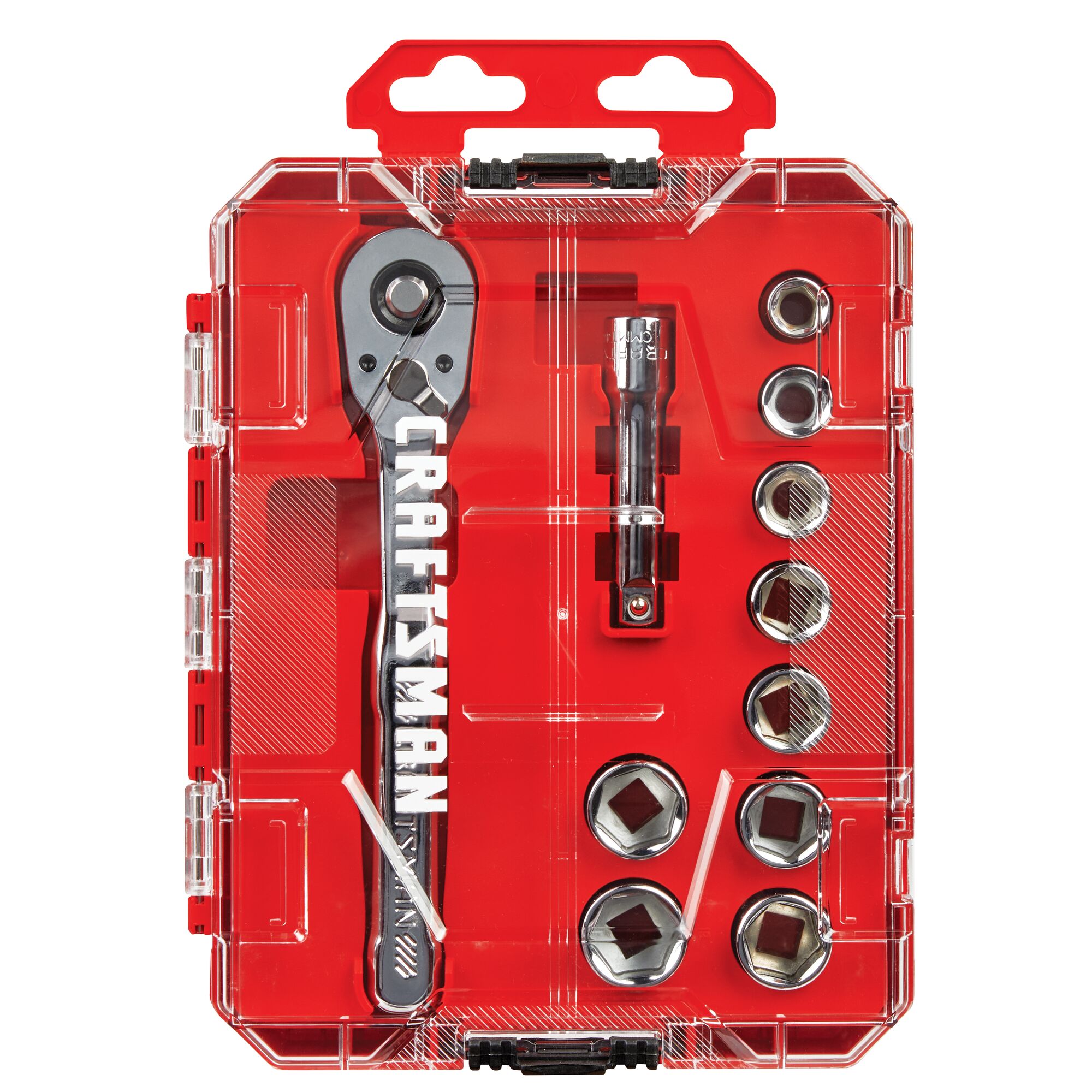 Juego de herramientas mecánicas CRAFTSMAN VERSASTACK de 11 piezas estándar (SAE) cromadas y pulidas con estuche resistente