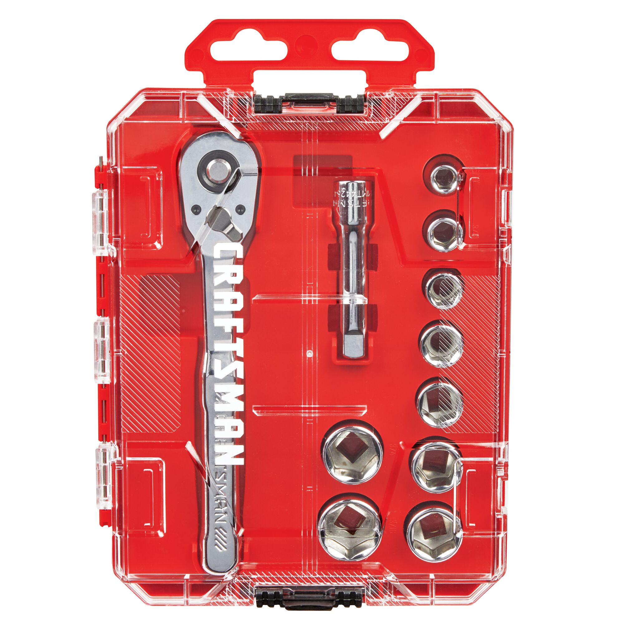 Juego de herramientas mecánicas CRAFTSMAN VERSASTACK de 11 piezas en cromo pulido métrico con estuche resistente.