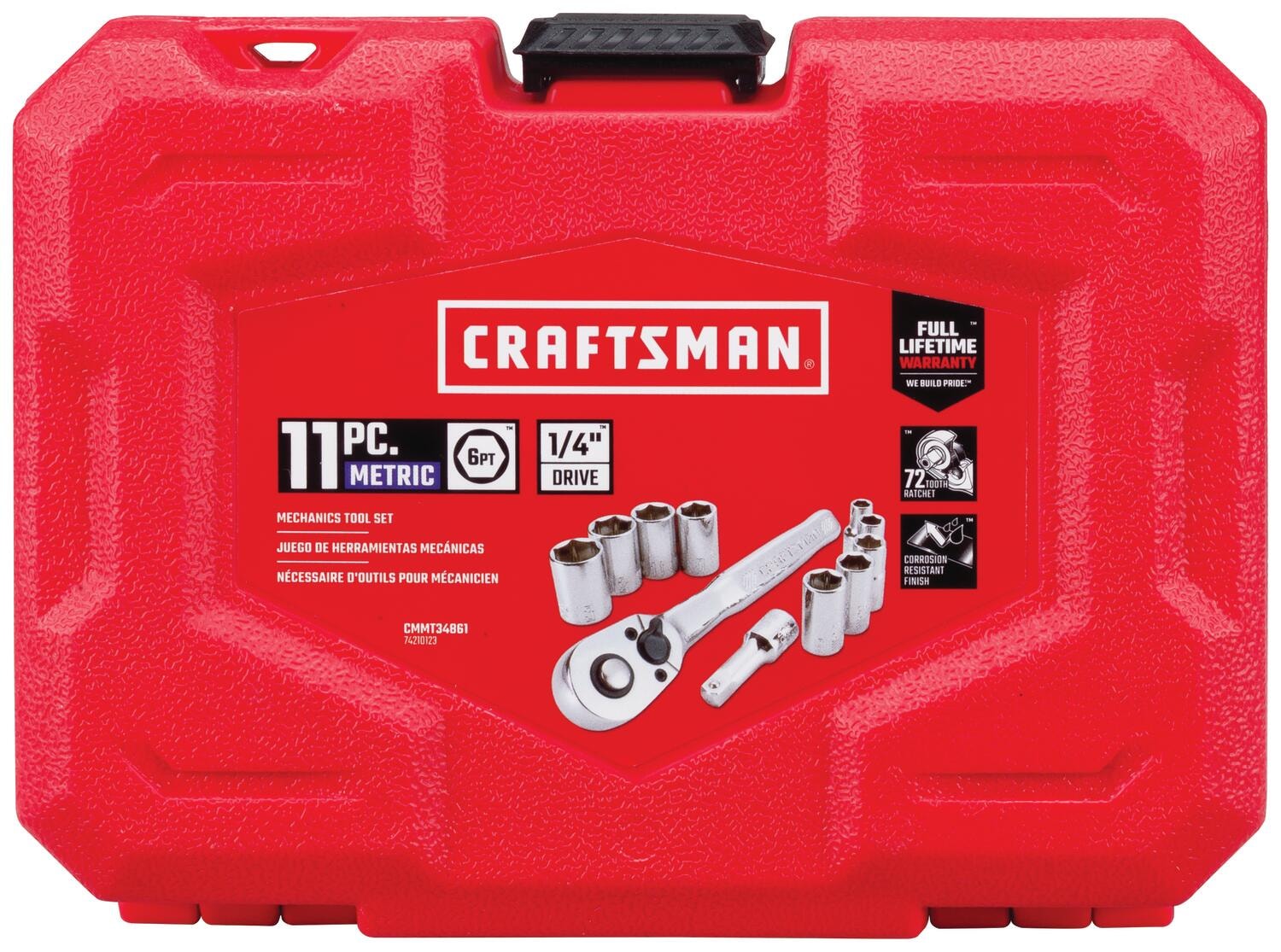 Juego de herramientas de mecánica Craftsman de 11 piezas en métrico cromado pulido con estuche resistente