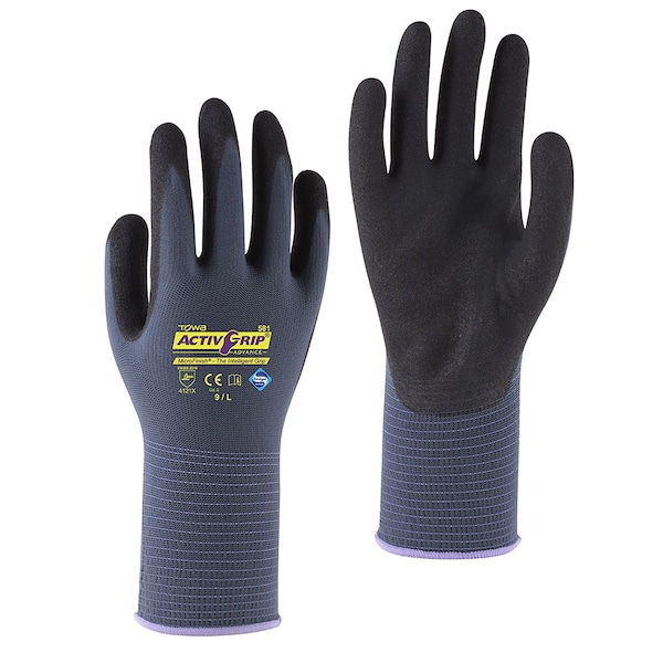 Cordova TOWA, ActivGrip Advance, Guantes de Nitrilo, L, paquete de 12 - AG581L