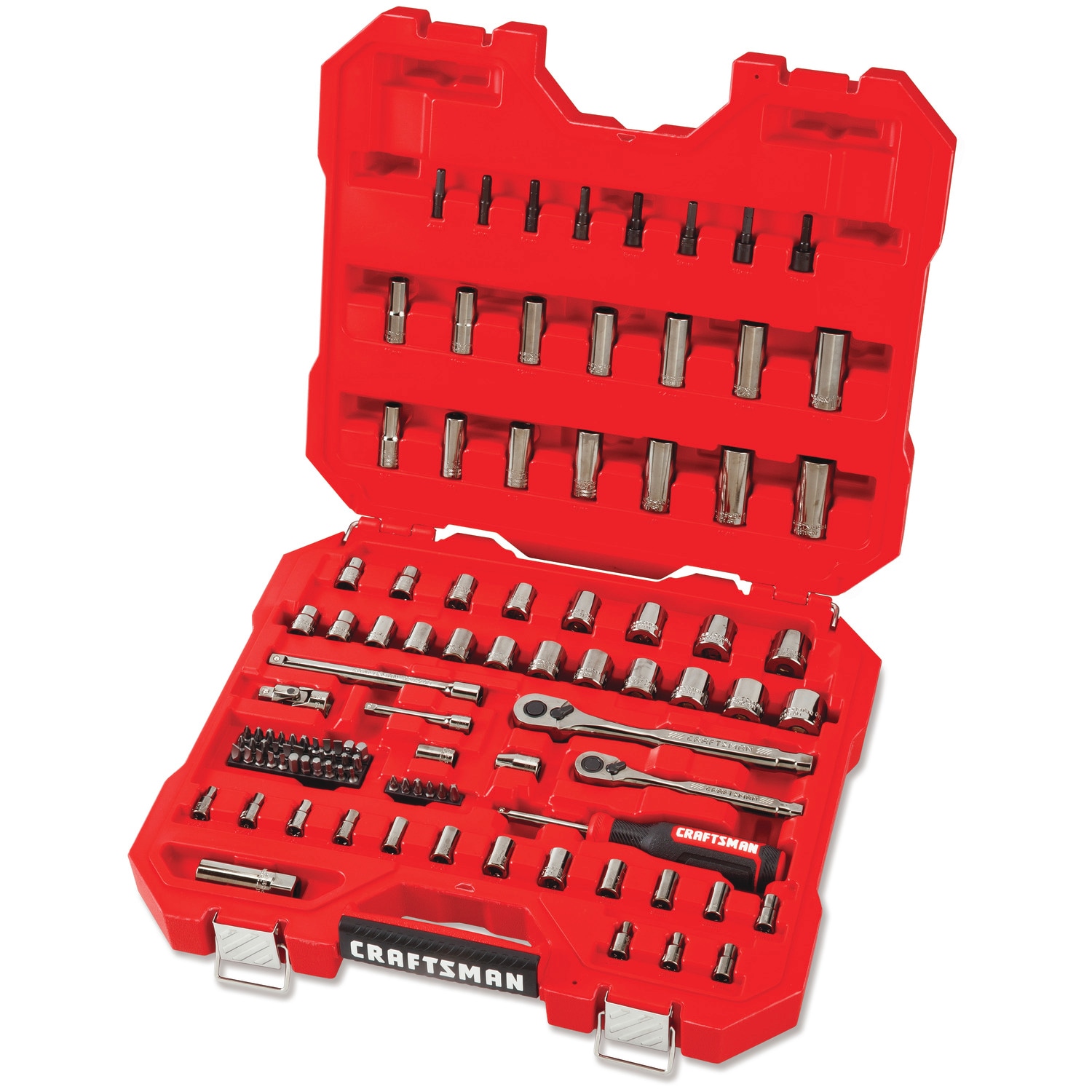 Juego de herramientas mecánicas de 105 piezas de Cromo Gunmetal estándar (SAE) y métrico con estuche resistente - CMMT45304