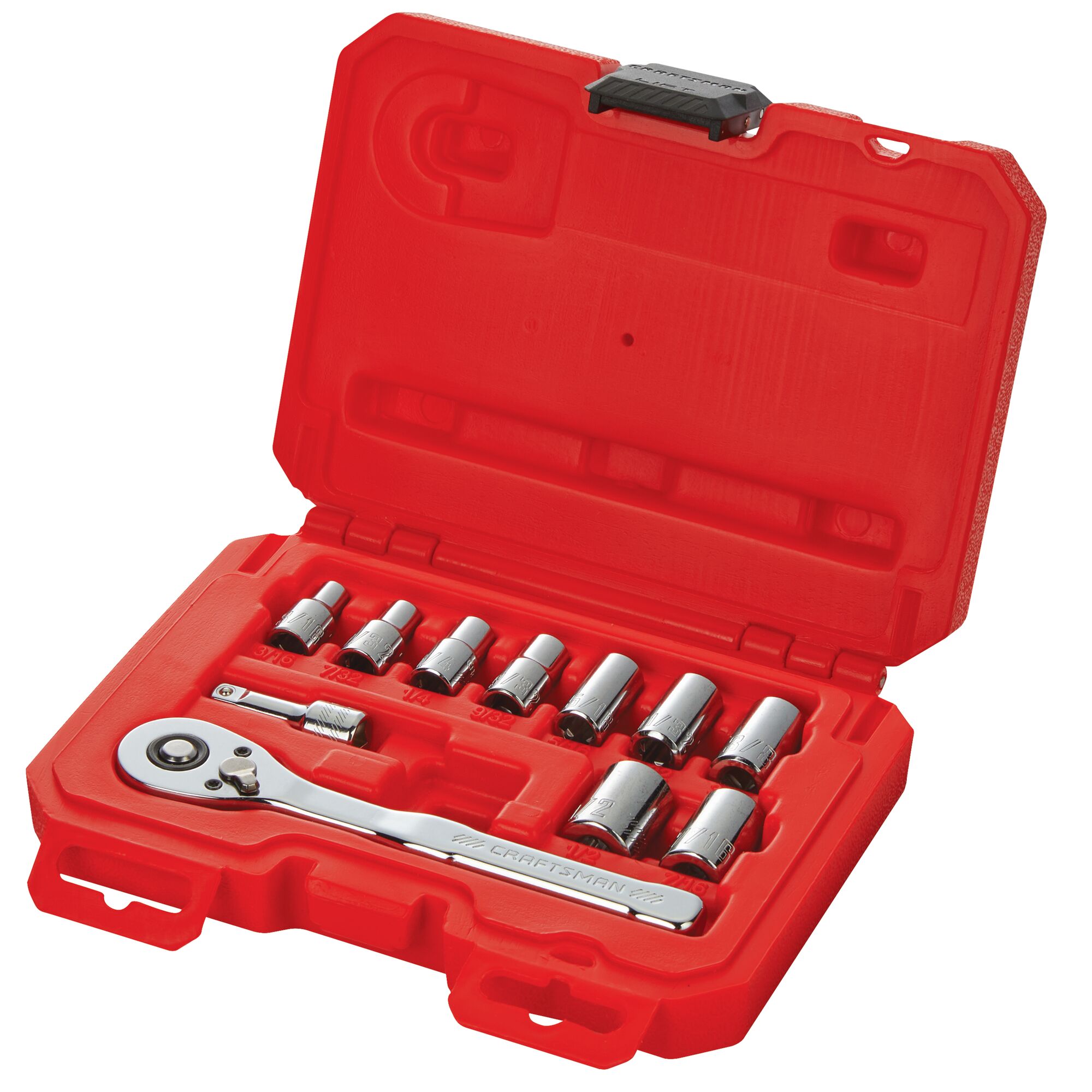 Juego de Herramientas Mecánicas CRAFTSMAN de 11 piezas estándar (SAE) en Cromo Pulido con Estuche Resistente CMMT34870