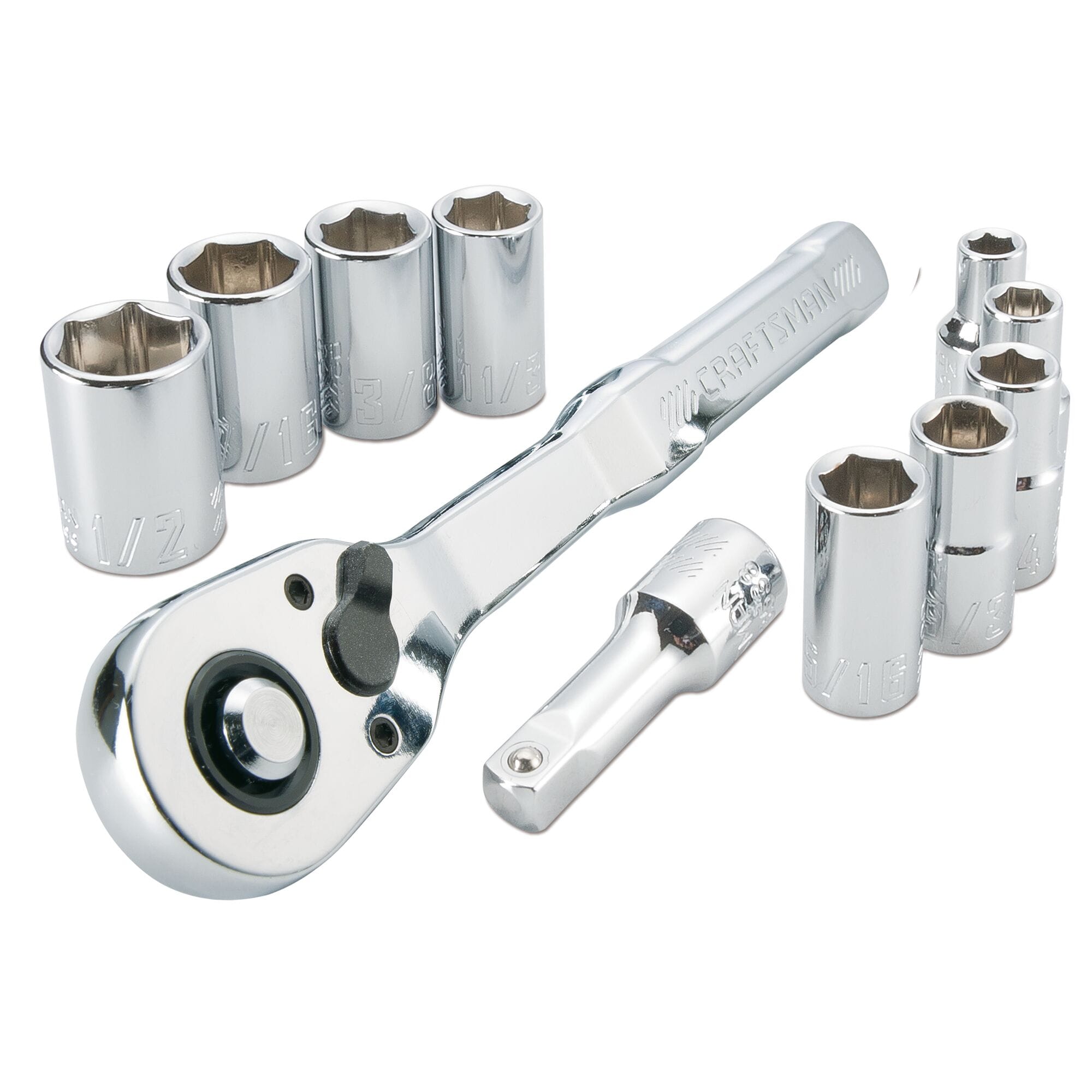 Juego de Herramientas Mecánicas CRAFTSMAN de 11 piezas estándar (SAE) en Cromo Pulido con Estuche Resistente CMMT34870