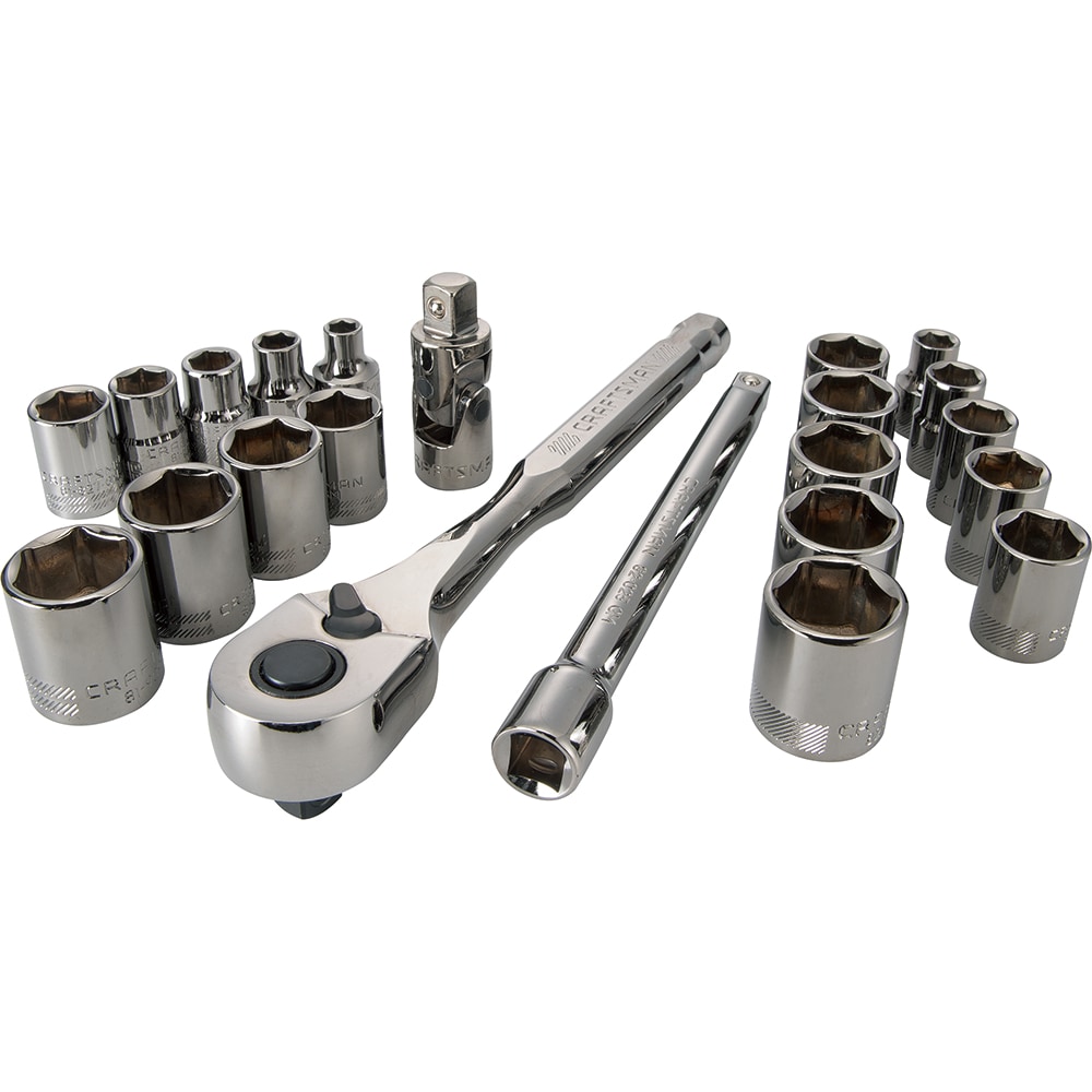 Juego de Herramientas Mecánicas de 22 Piezas en Cromo Gunmetal Estándar (SAE) y Métricas con Estuche Resistente Craftsmen CMMT12029