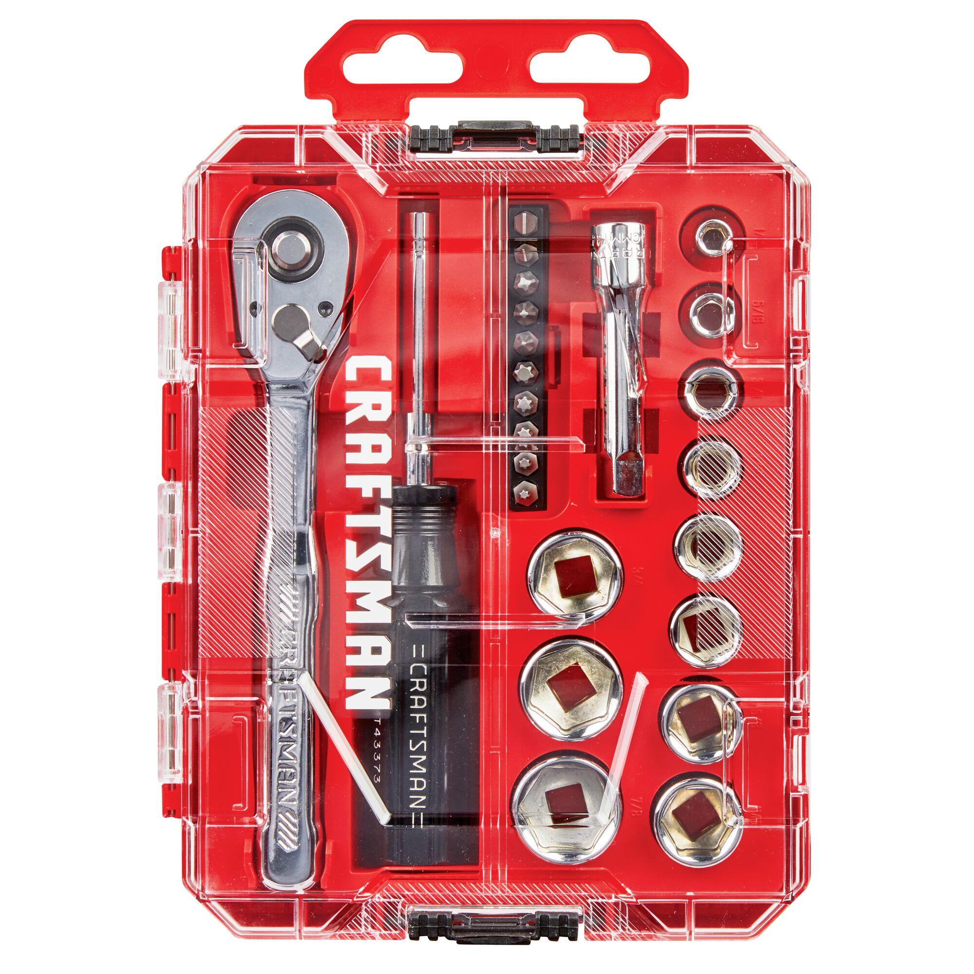 Set de herramientas mecánicas VERSASTACK de 24 piezas estándar (SAE) de cromo pulido con maletín rígido CMMT12112
