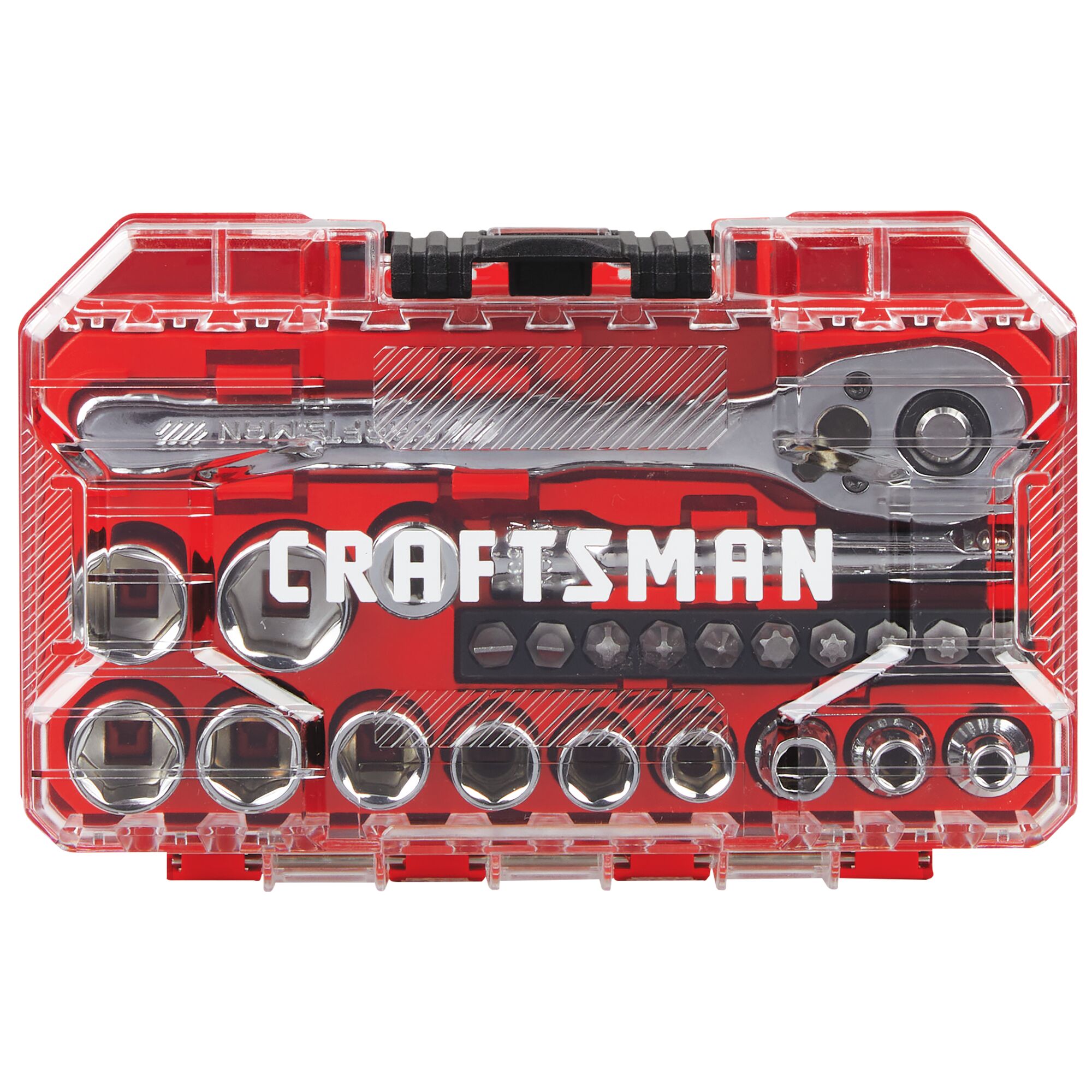 Juego de herramientas mecánicas de cromo pulido de 24 piezas CRAFTSMAN VERSASTACK con estuche rígido - Sistema métrico
