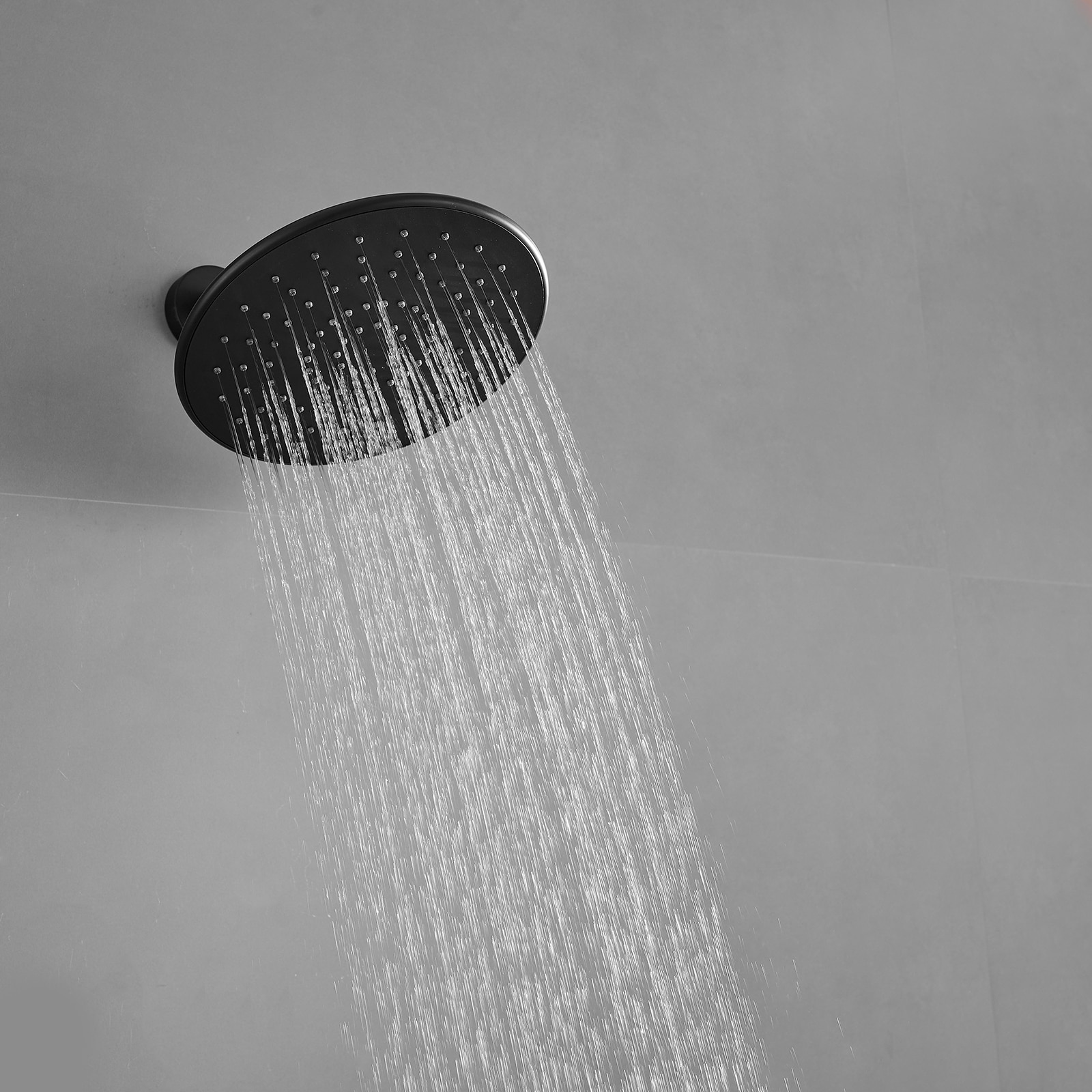 Grifo de ducha redondo mate de 1 manija y función única de 8.86 pulgadas con válvula A-98045-B