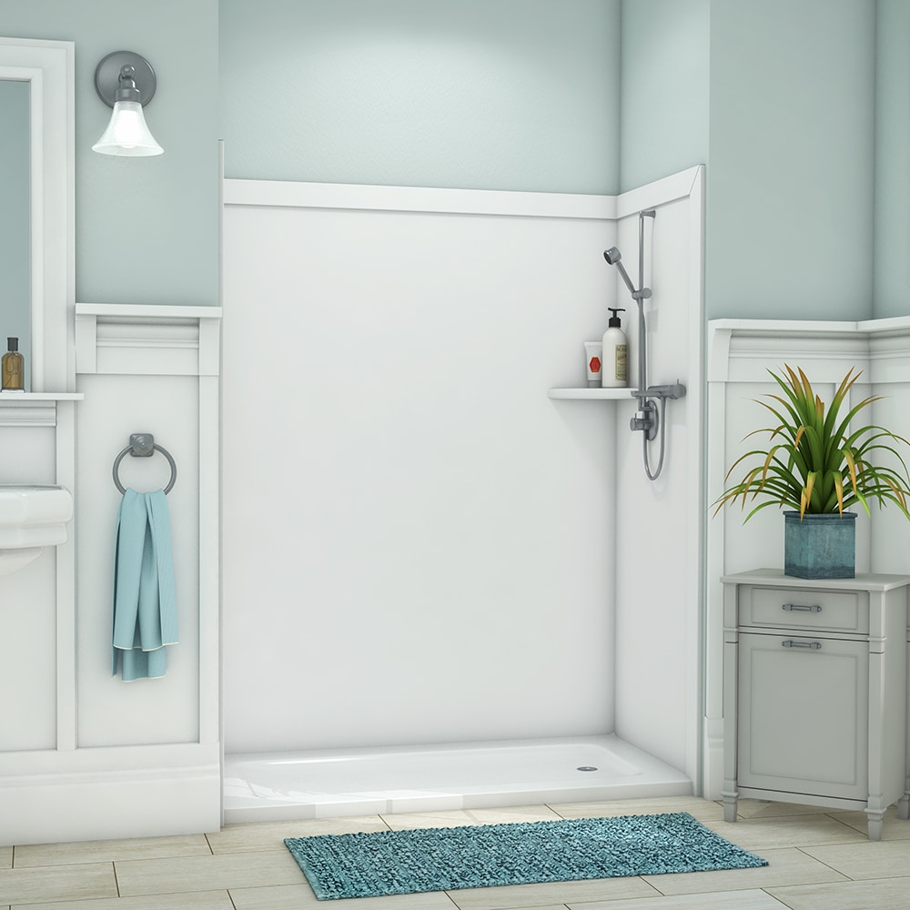 Recubrimiento de pared de ducha alcoba de 3.0 piezas FlexStone Royale blanco de 60 pulgadas de ancho x 36 pulgadas de profundidad x 80 pulgadas de altura