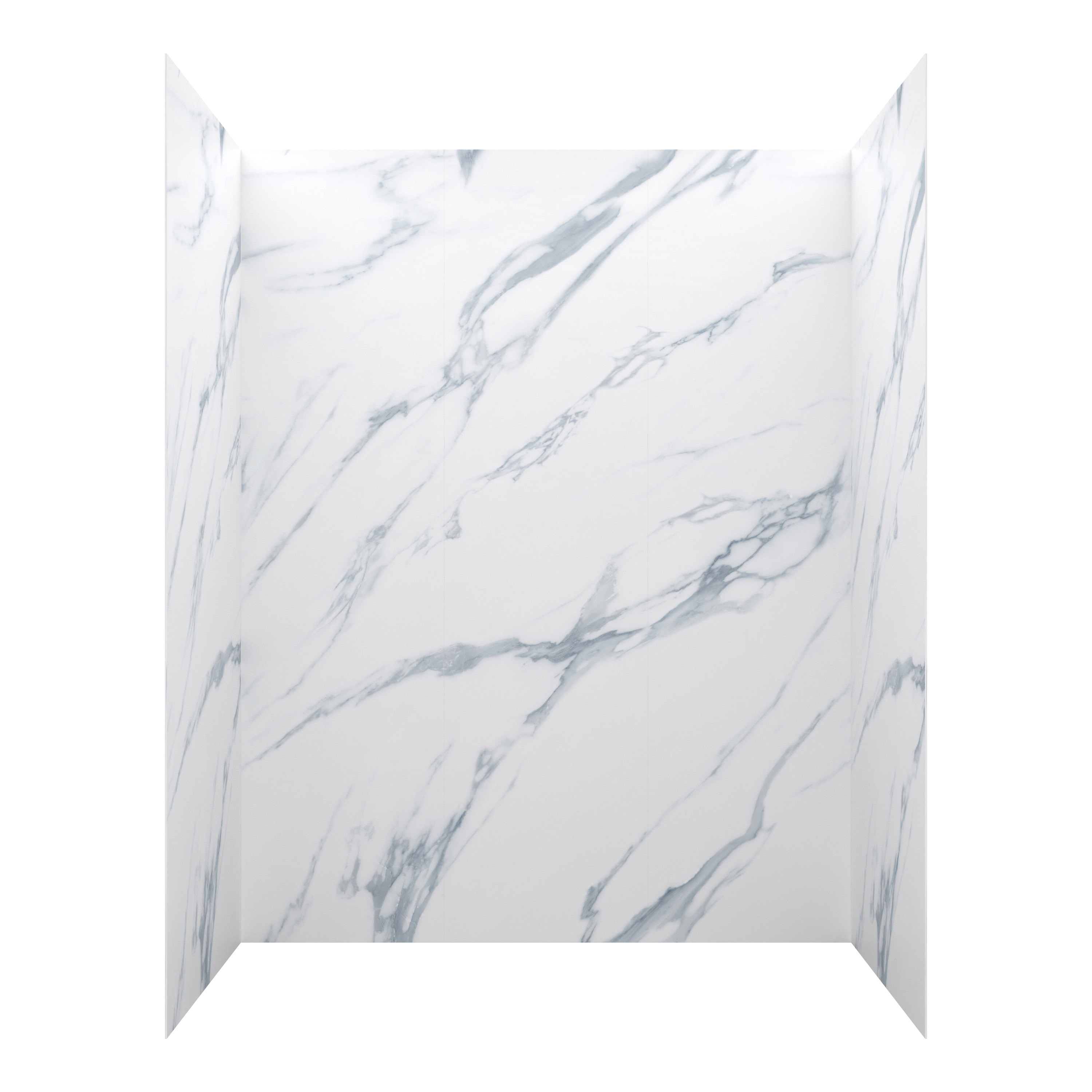 Kit de panel de ducha encajable Jetcoat de 60 pulgadas de ancho x 32 pulgadas de profundidad x 78 pulgadas de alto en blanco Carrara 5.0 piezas de CRAFT + MAIN
